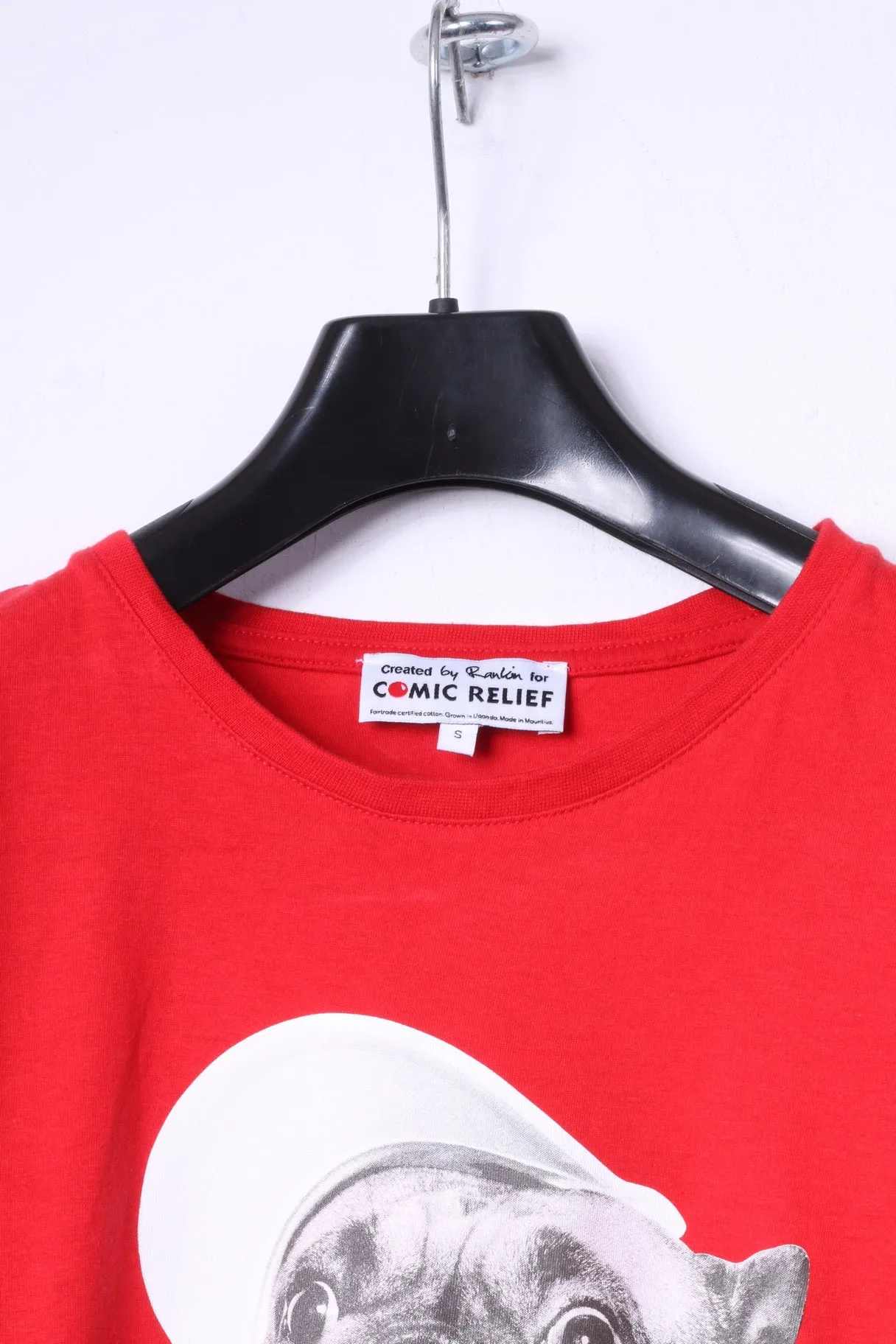 Comic Relief Albert by Rankin Mens S T- Shirt Red Cotton Graphic Dog