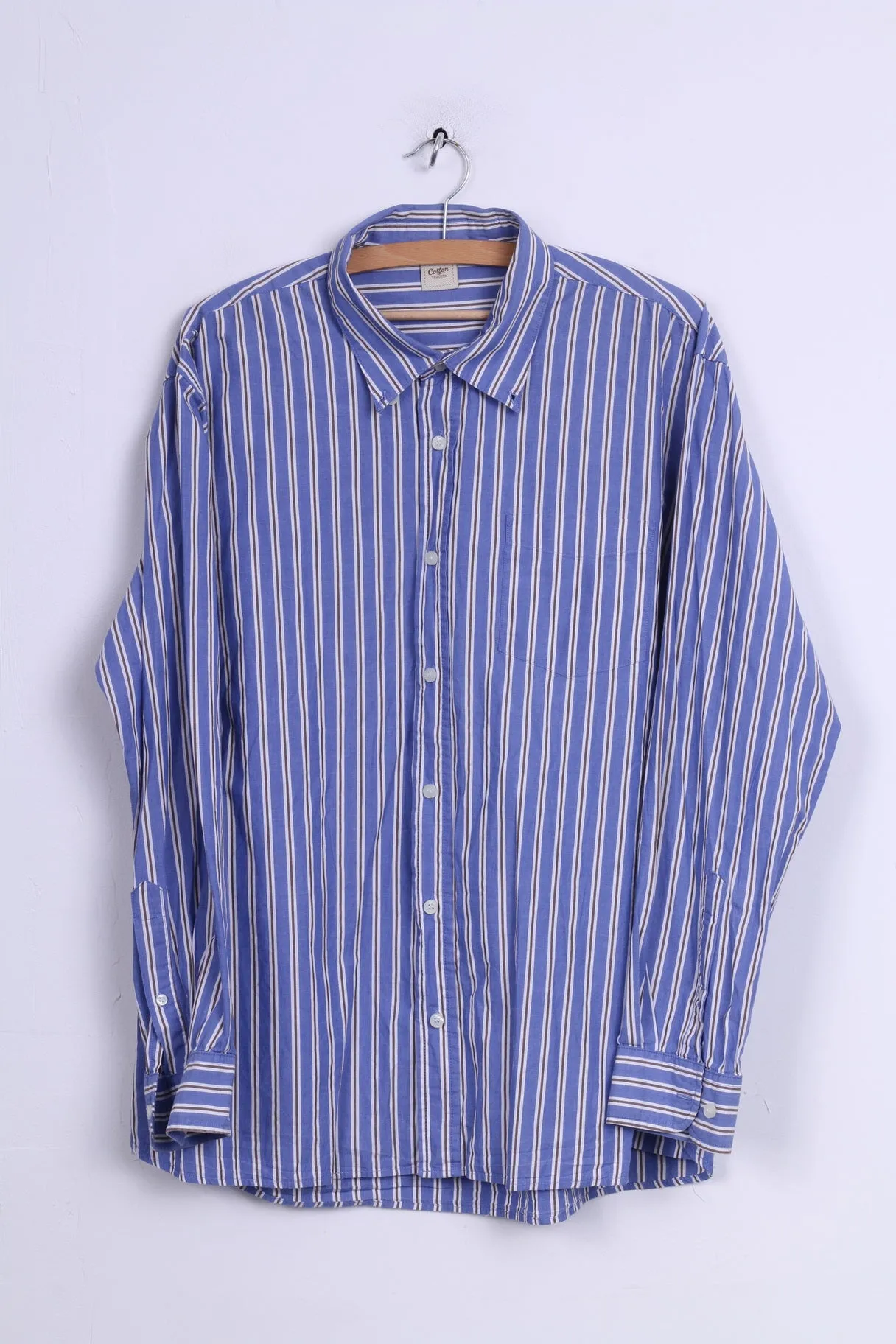 Cotton Traders Mens XL Casual Shirt Button Down Collar Striped