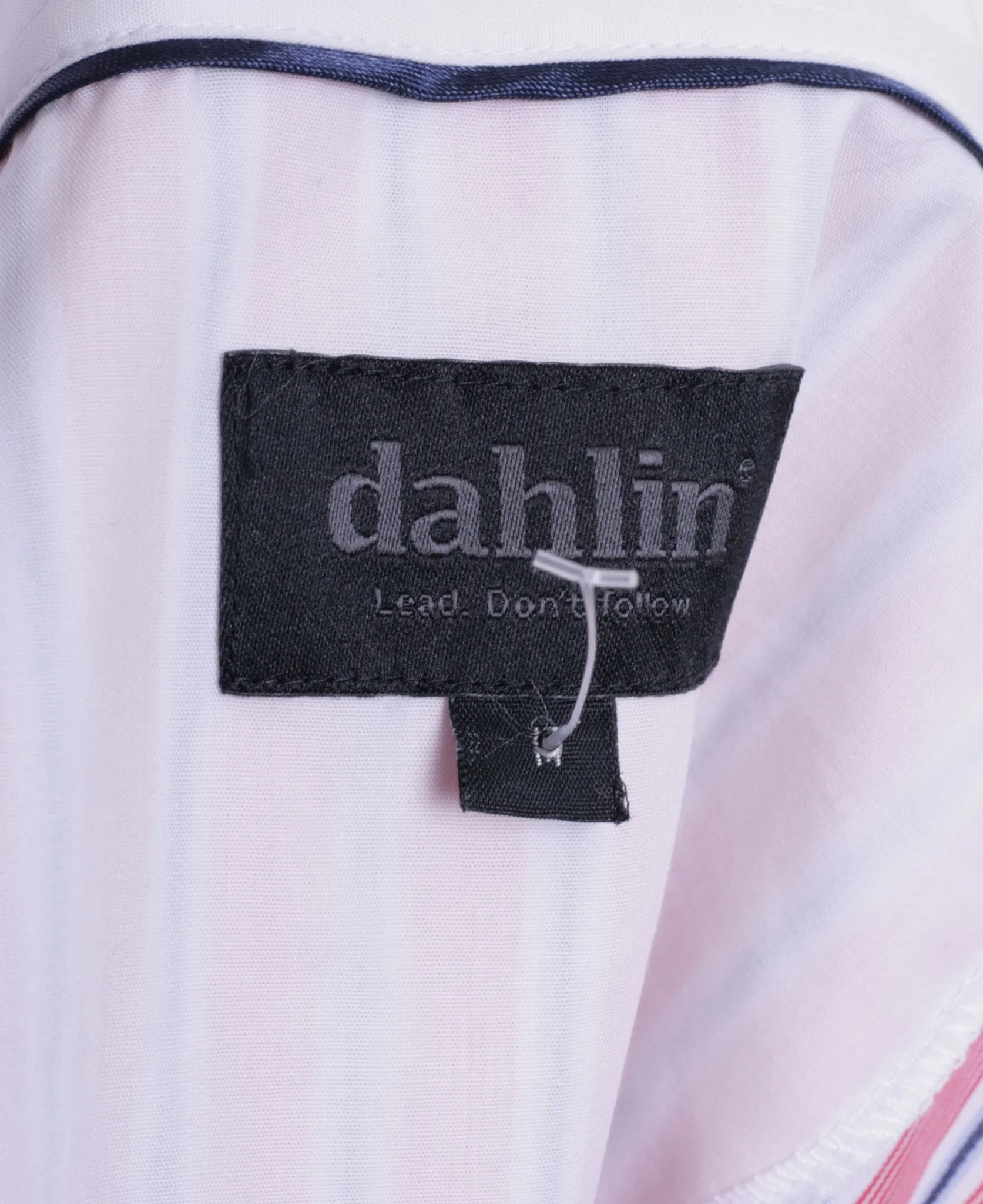 Dahlin Mens M Casual Shirt Striped Red Buttons Down Long Sleeve