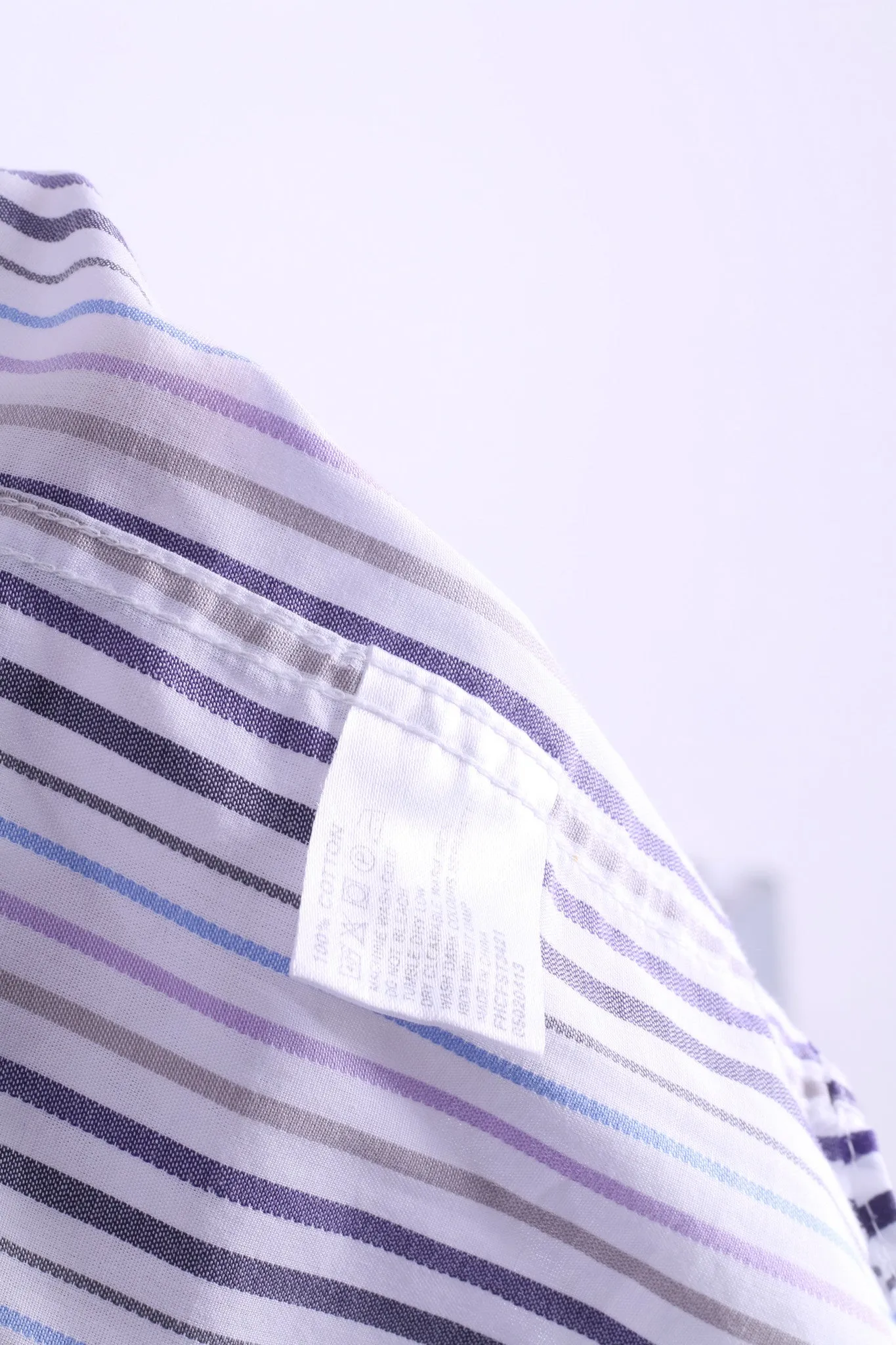 Daniel Hechter Mens 15 S Casual Shirt Cotton White Striped