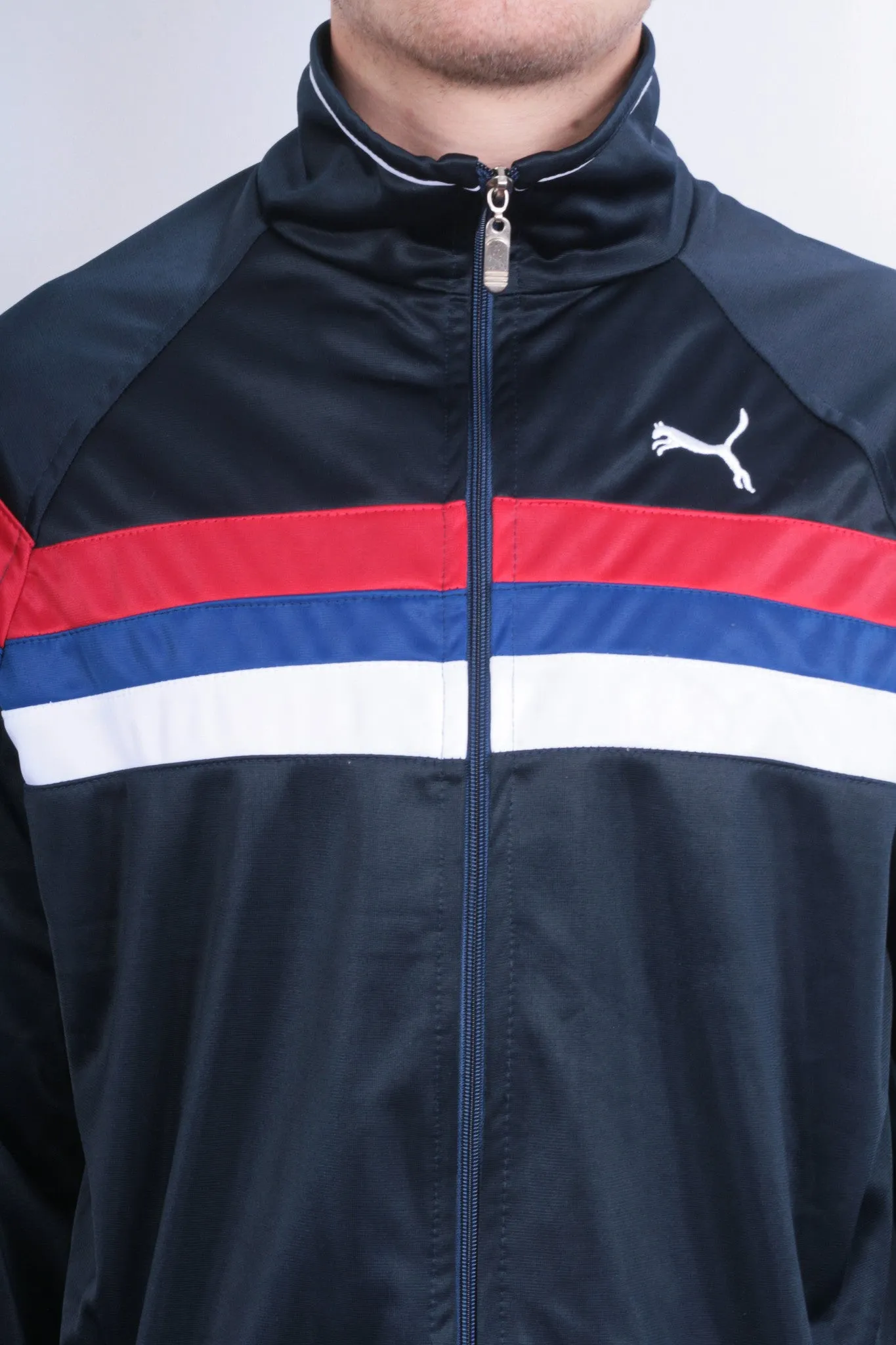 Danuta Mens XL Jacket Tracksuit Top Full Zipper Blue Sport