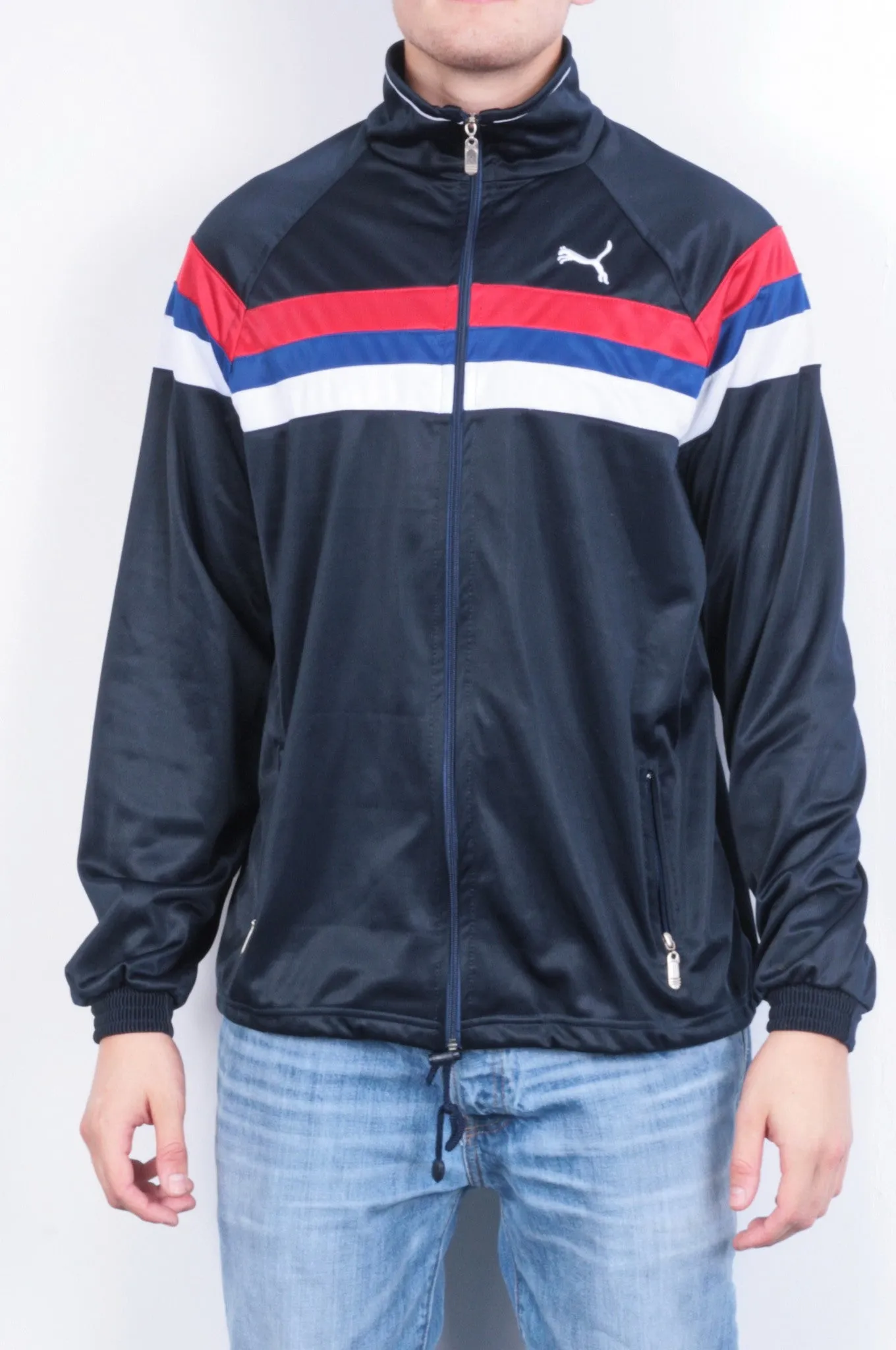 Danuta Mens XL Jacket Tracksuit Top Full Zipper Blue Sport