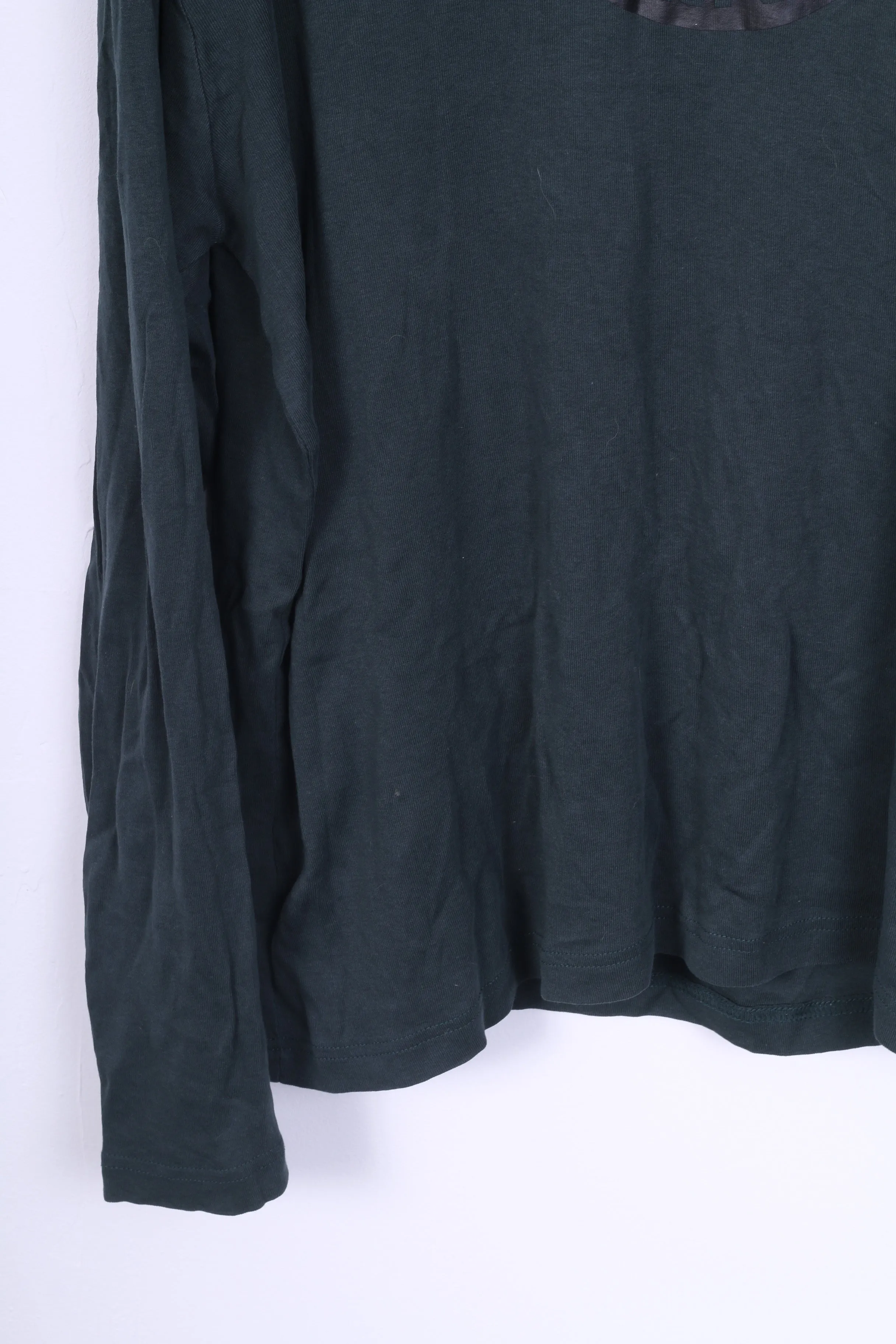 Designers Men Mens XXL T-Shirt Green Cotton Long Sleeve Crew Neck