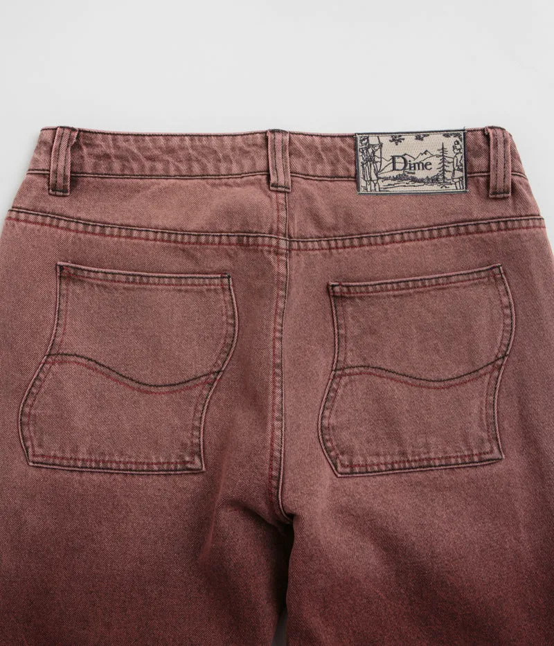 Dime Classic Relaxed Jeans - Dipped Sandblasted Burgundy