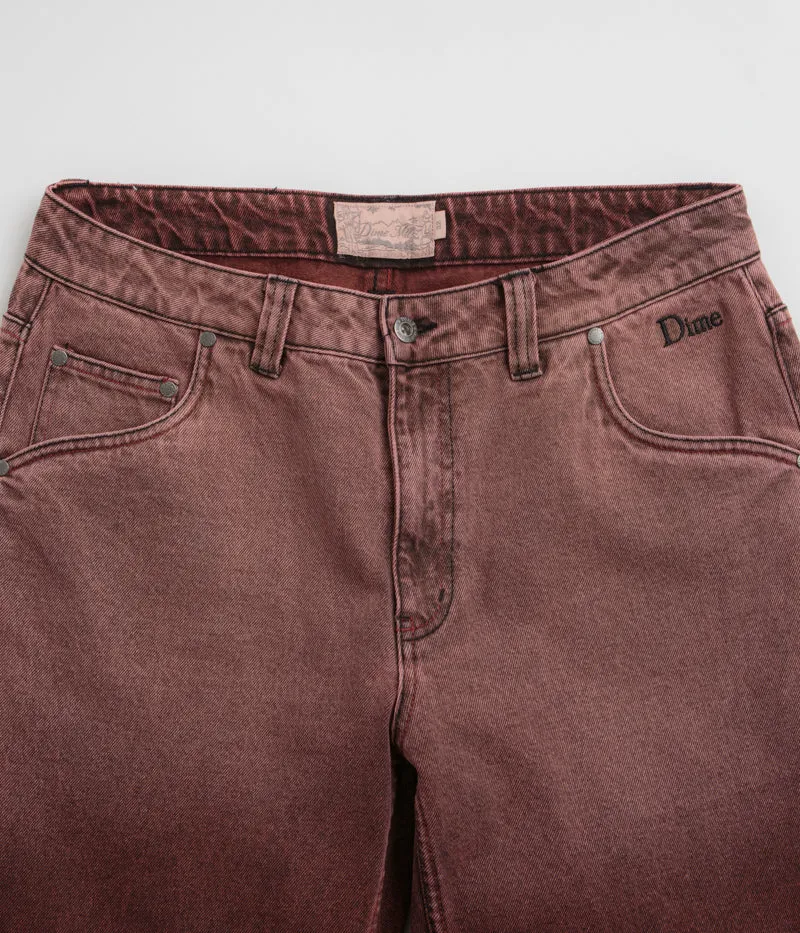 Dime Classic Relaxed Jeans - Dipped Sandblasted Burgundy
