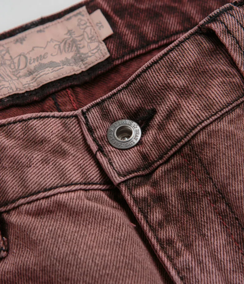 Dime Classic Relaxed Jeans - Dipped Sandblasted Burgundy