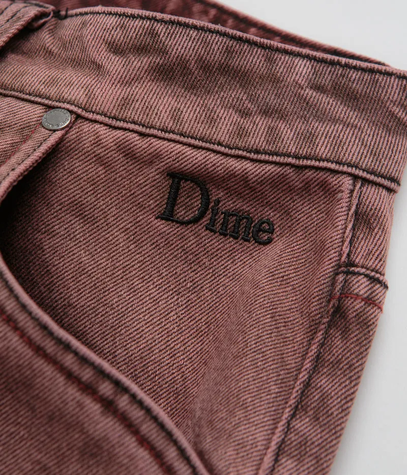 Dime Classic Relaxed Jeans - Dipped Sandblasted Burgundy