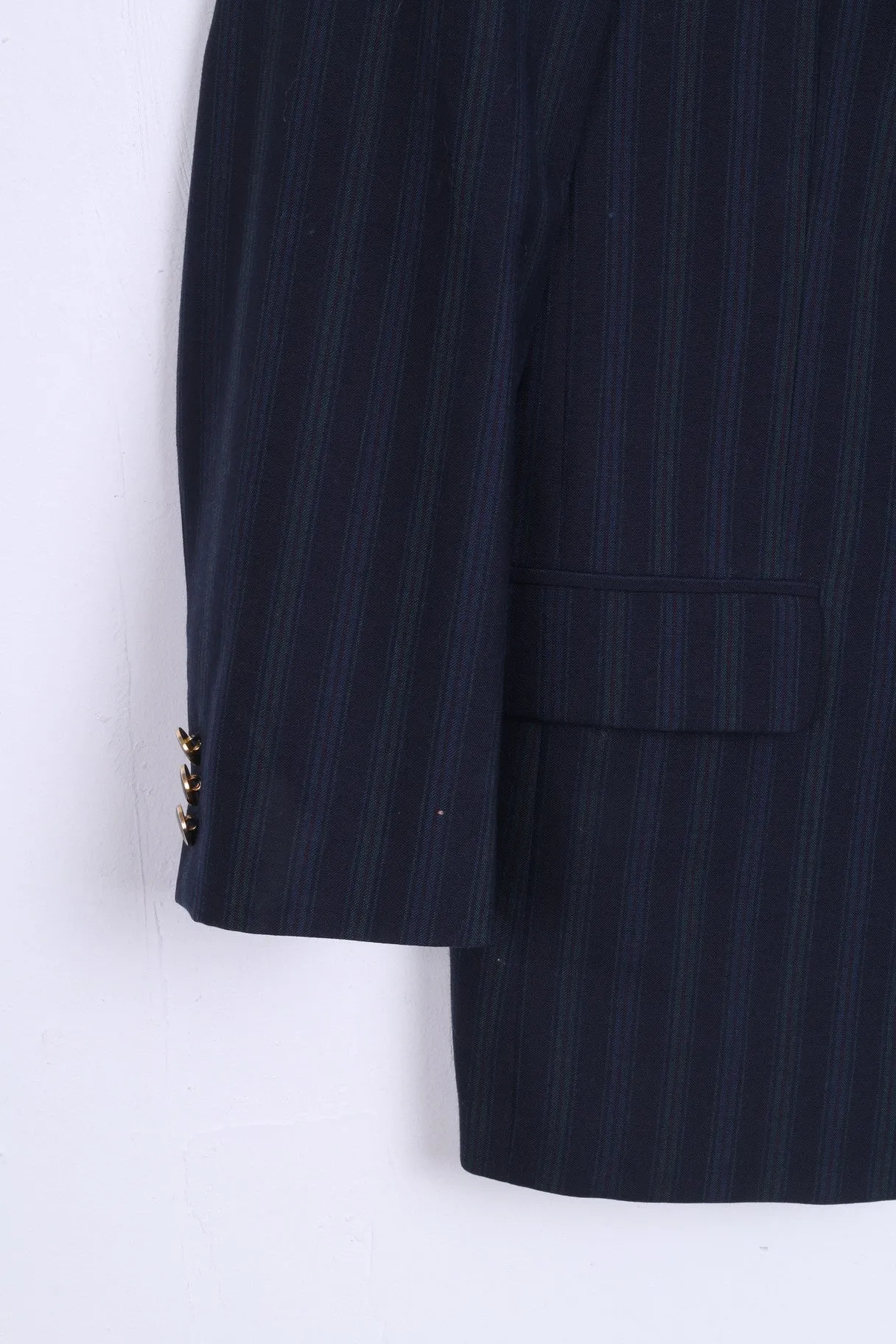 Dino Valente Mens 36 Blazer Jacket Wool Dark Grey Single Breasted Vintage