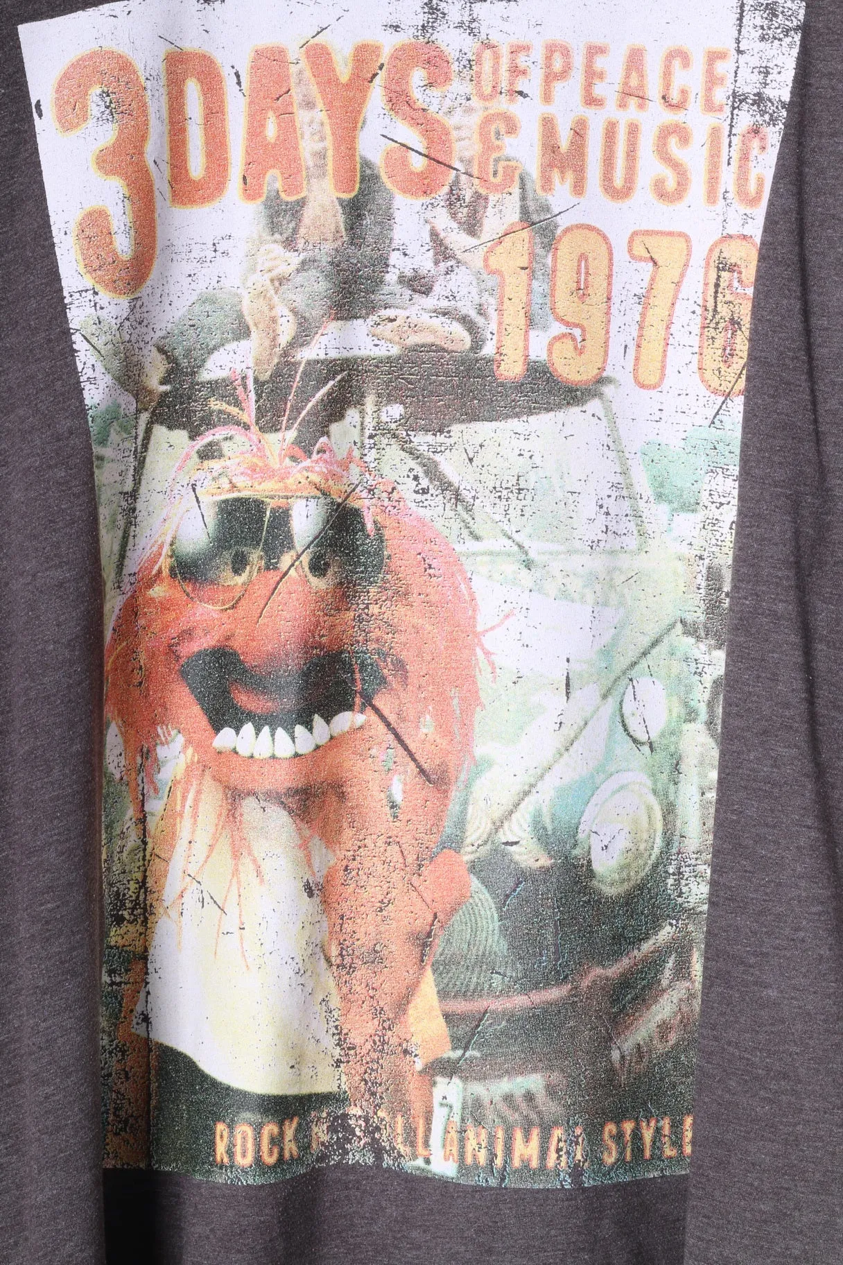 Disney At George Mens XL T-Shirt Brown Cotton Graphic Animal Style Top