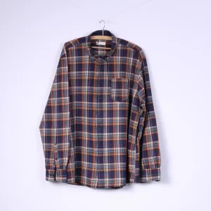 Dressmann Mens 3XL Casual Shirt Navy Cotton Checkered Long Sleeve XXXL Top