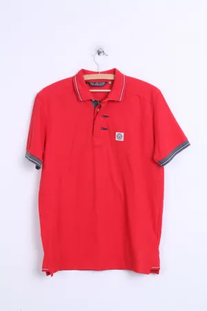 Duck and Cover Mens L Polo Shirt Red Cotton Sport