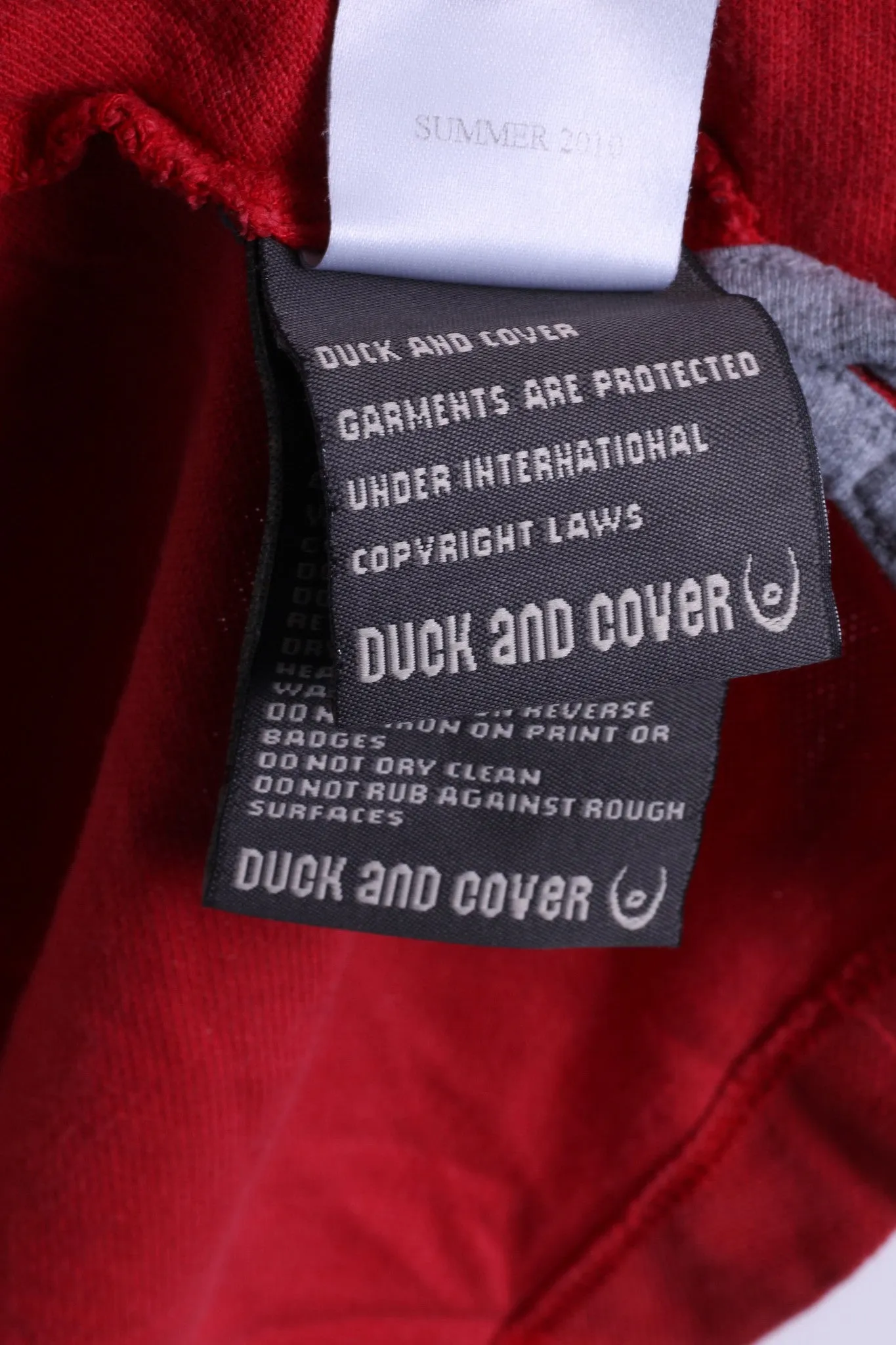 Duck and Cover Mens XL Polo Shirt Red Washed Look Cotton Top Jersey