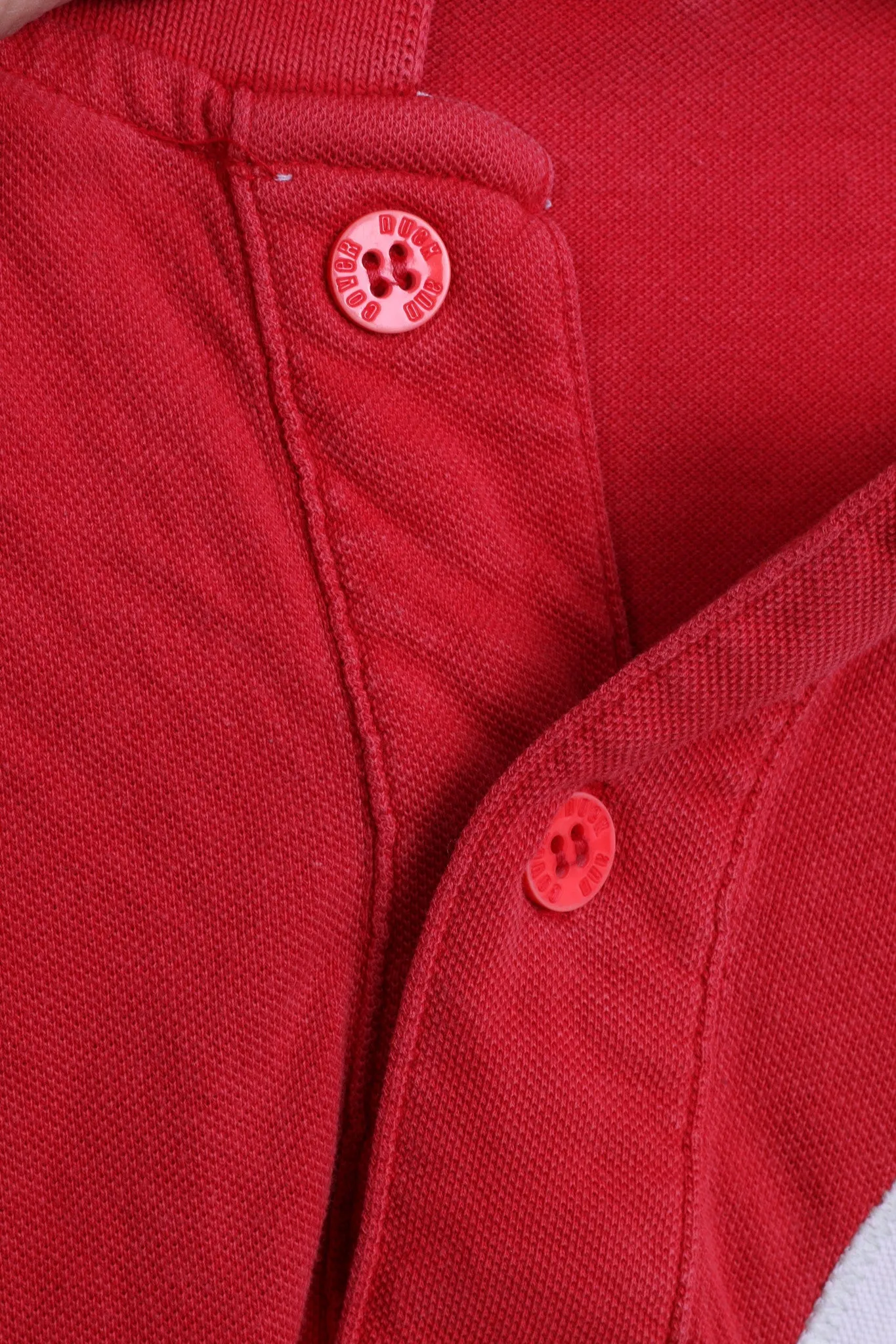 Duck and Cover Mens XL Polo Shirt Red Washed Look Cotton Top Jersey
