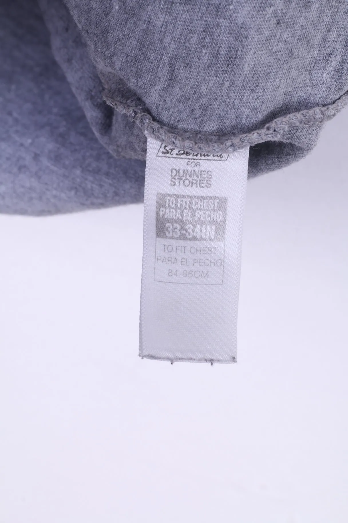 Dunnes Mens S 33/34 T-Shirt Graphic Grey Cotton Generation Vinyl Top