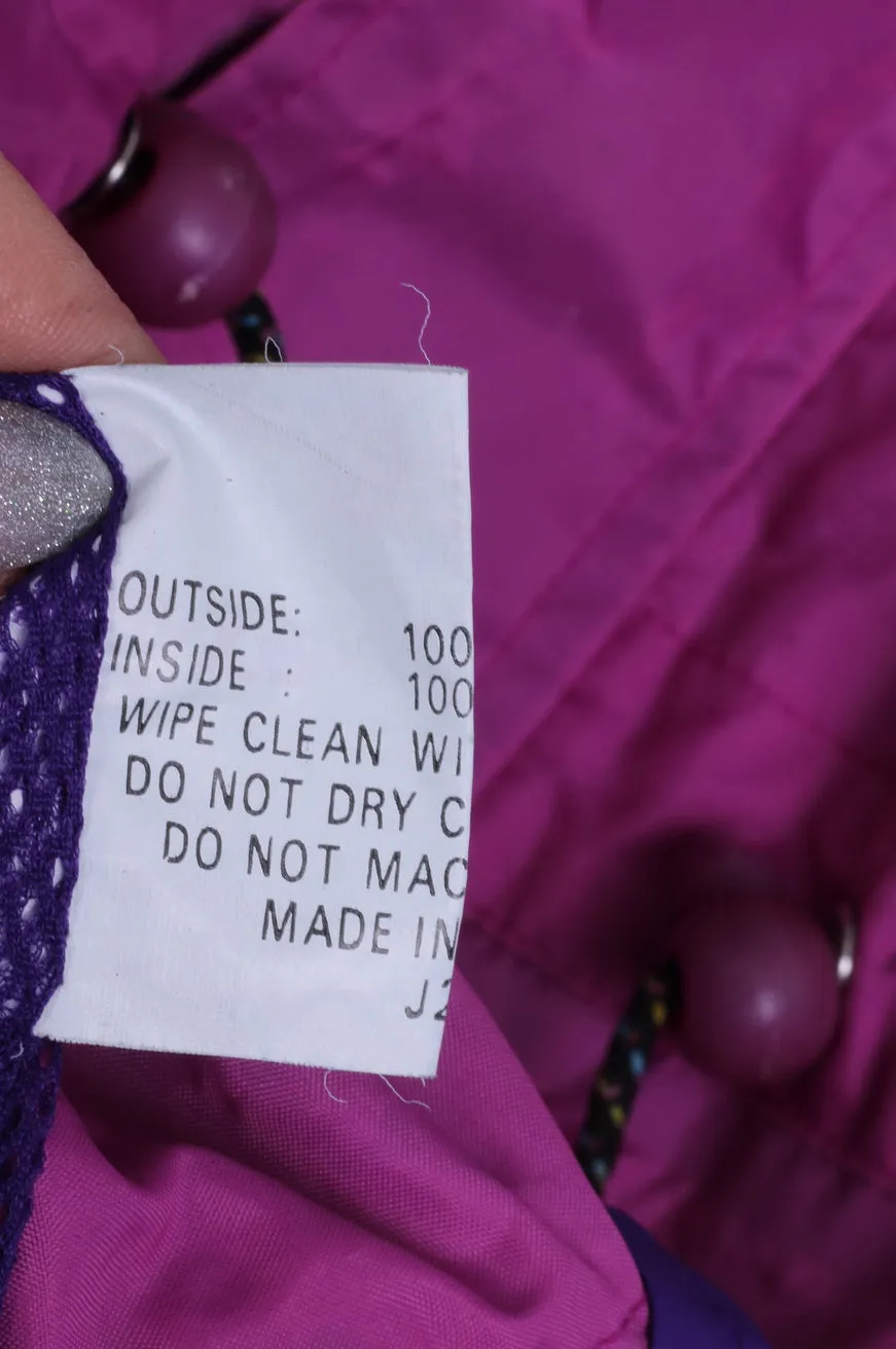 Euro Hike Mens XL Jacket Nylon Purple Festival retro Reflective Rain Coat