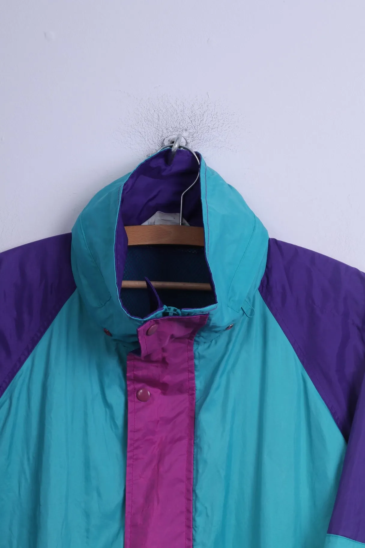 Euro Hike Mens XL Jacket Nylon Purple Festival retro Reflective Rain Coat