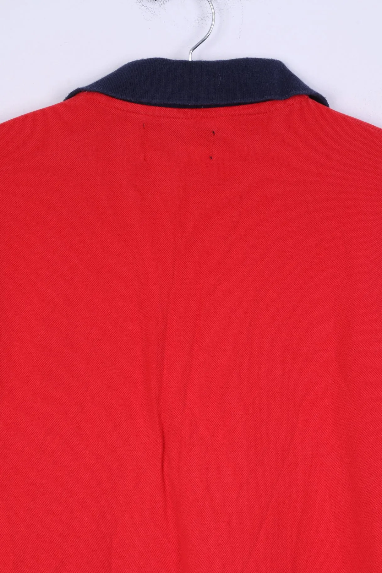 Fila Mens XL Polo Shirt Red Cotton Great Britain Detailed Buttons