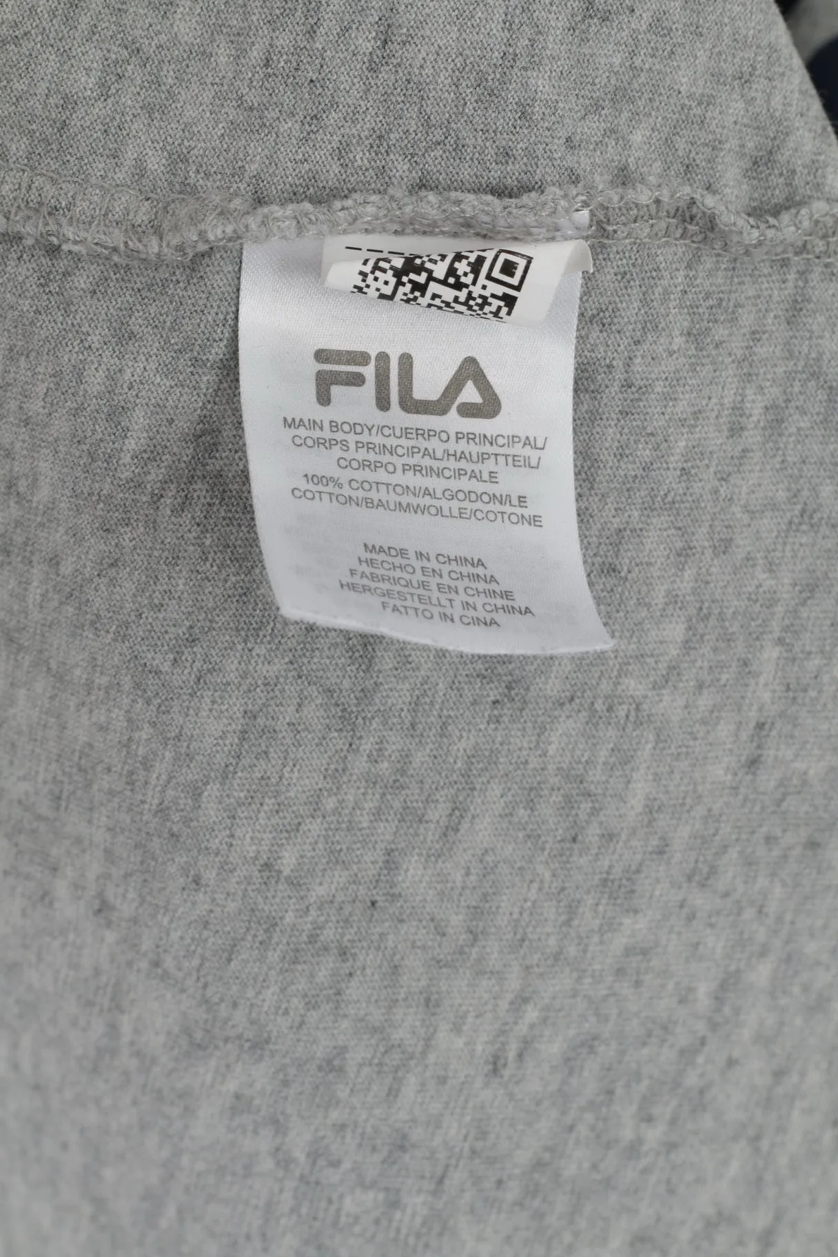 FILA Mens XXL T- Shirt Grey Cotton Classic Big Logo Top