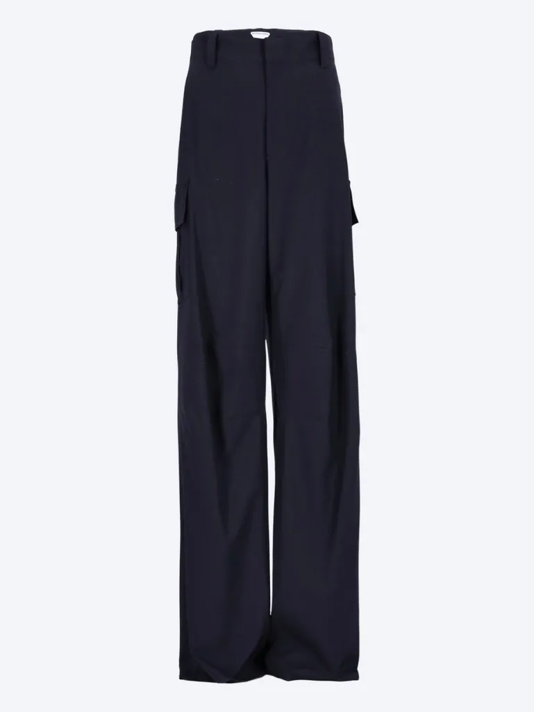 Fine wool cargo pants
