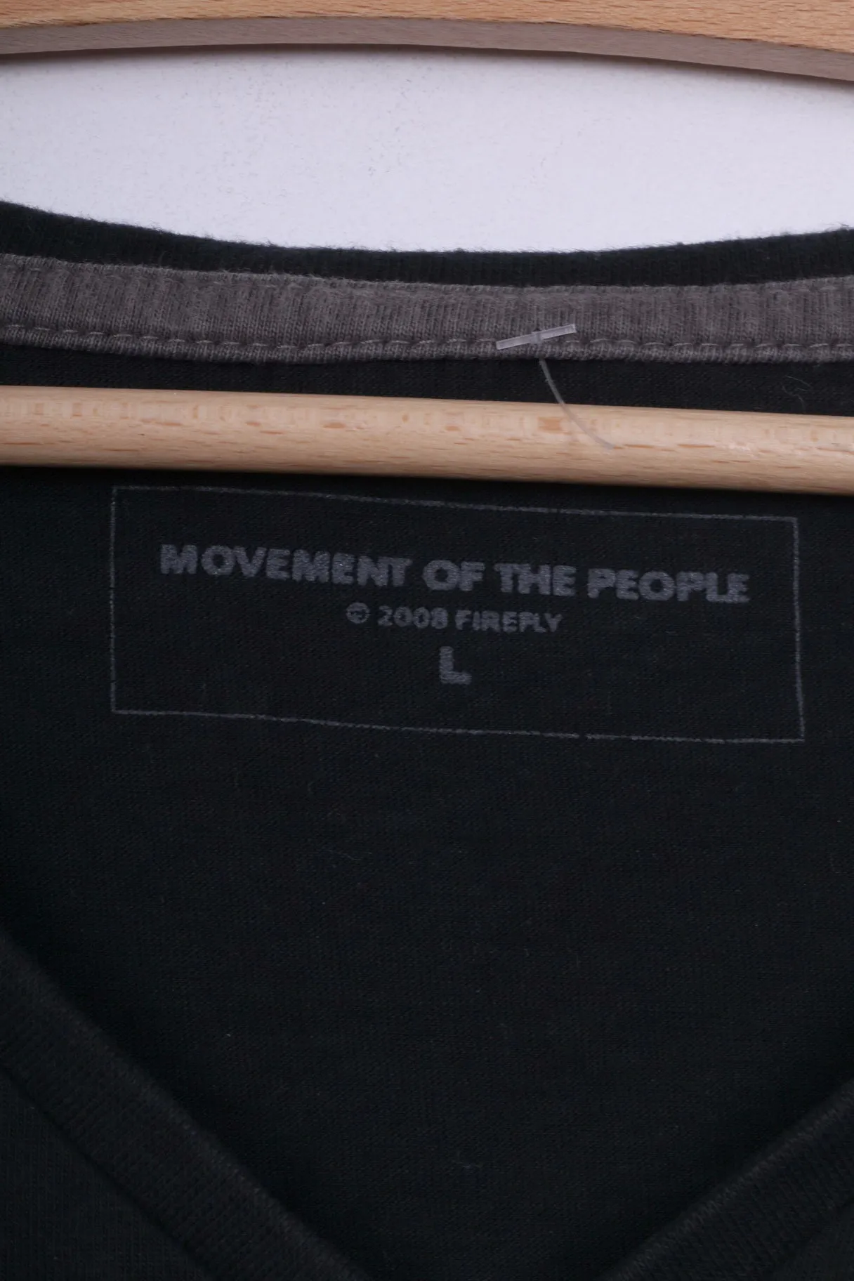 Firefly Movement of the People Mens L Graphic Shirt V Neck Black