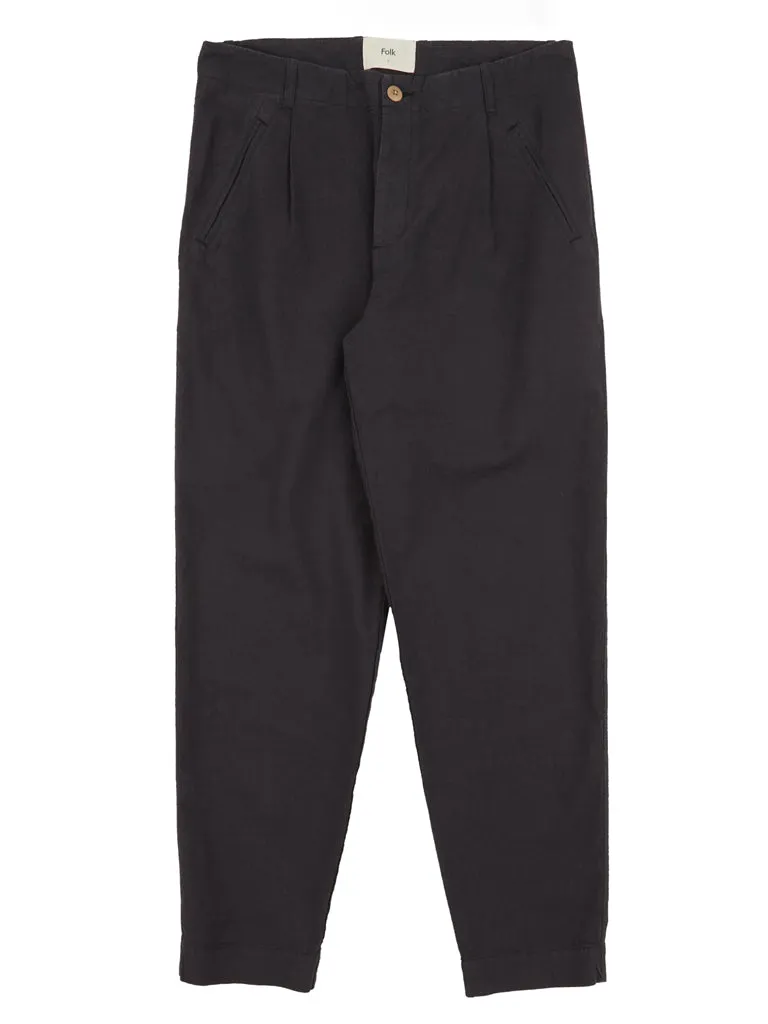 Folk Lean Assembly Pant in Soft Black Linen
