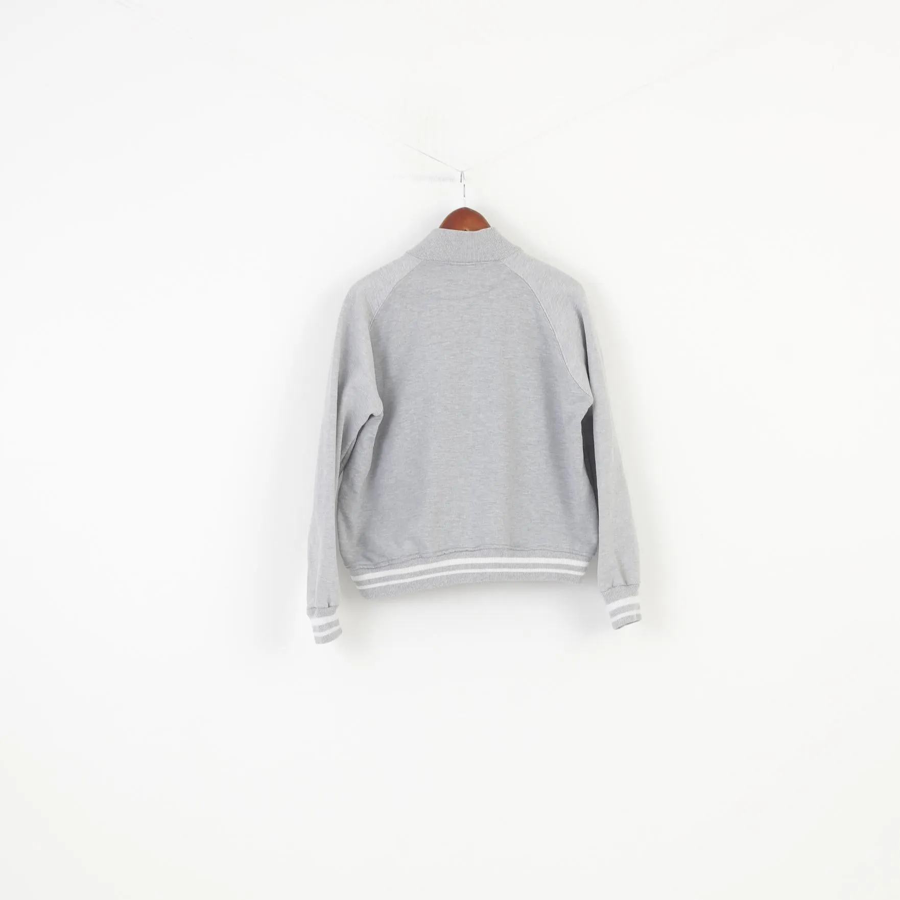 Fred Perry Men XXL Sweatshirt England Grey Cotton Full Zippper Collar Long Sleeve Sport Top