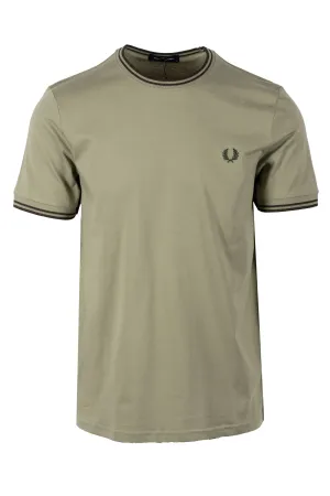 Fred Perry Twin Tipped T-Shirt Olive Mint/Night Green