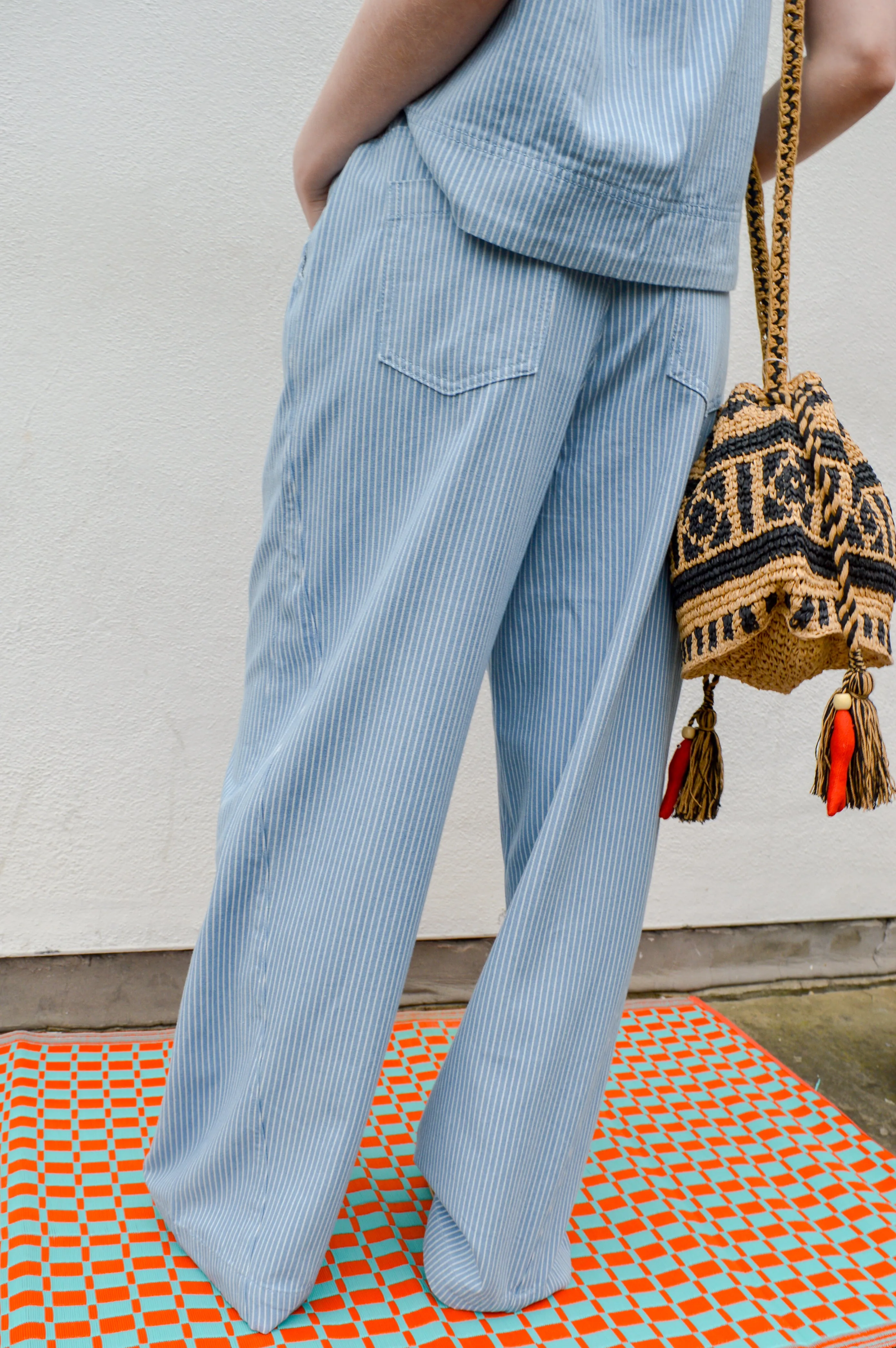 FRNCH Pensee Blue Striped Trousers