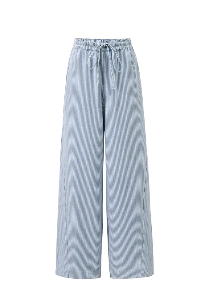 FRNCH Pensee Blue Striped Trousers