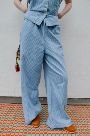 FRNCH Pensee Blue Striped Trousers