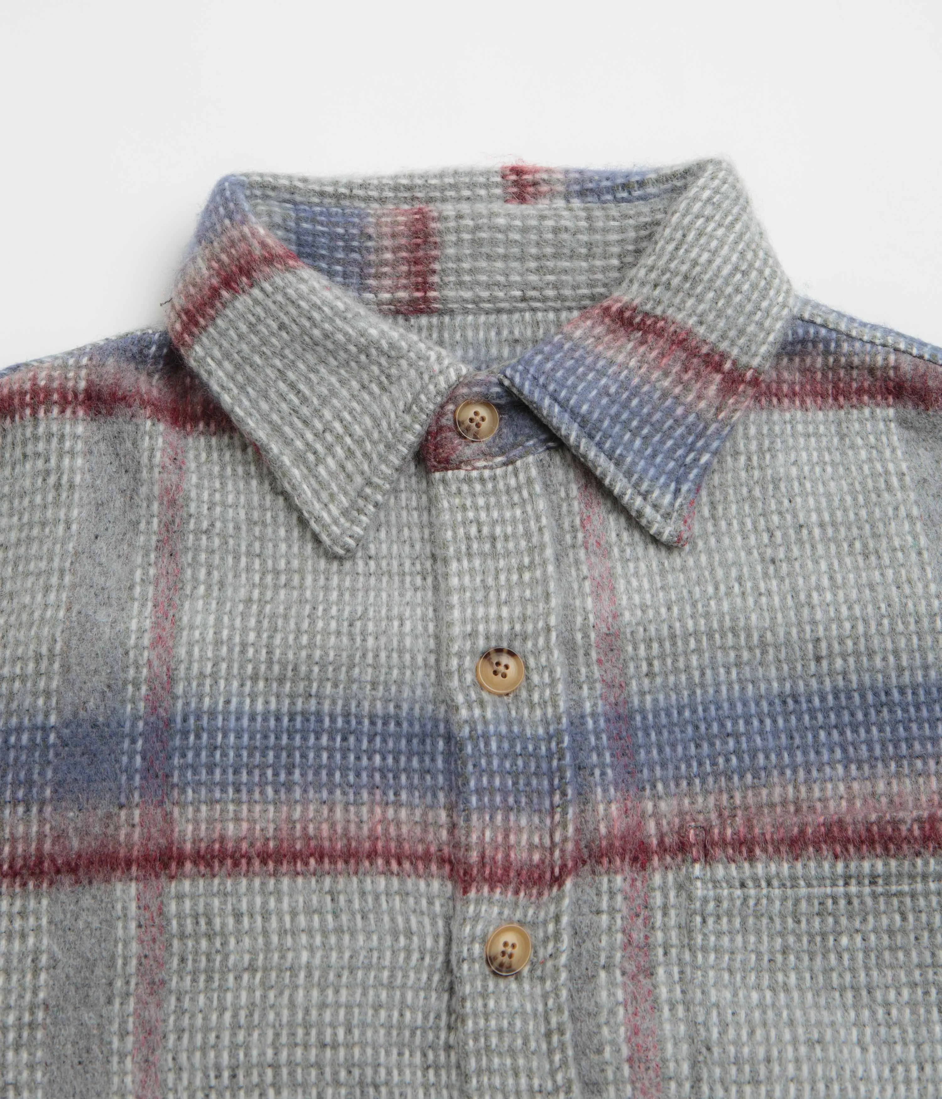 Fucking Awesome Oversized Flannel Shirt - Grey / Blue