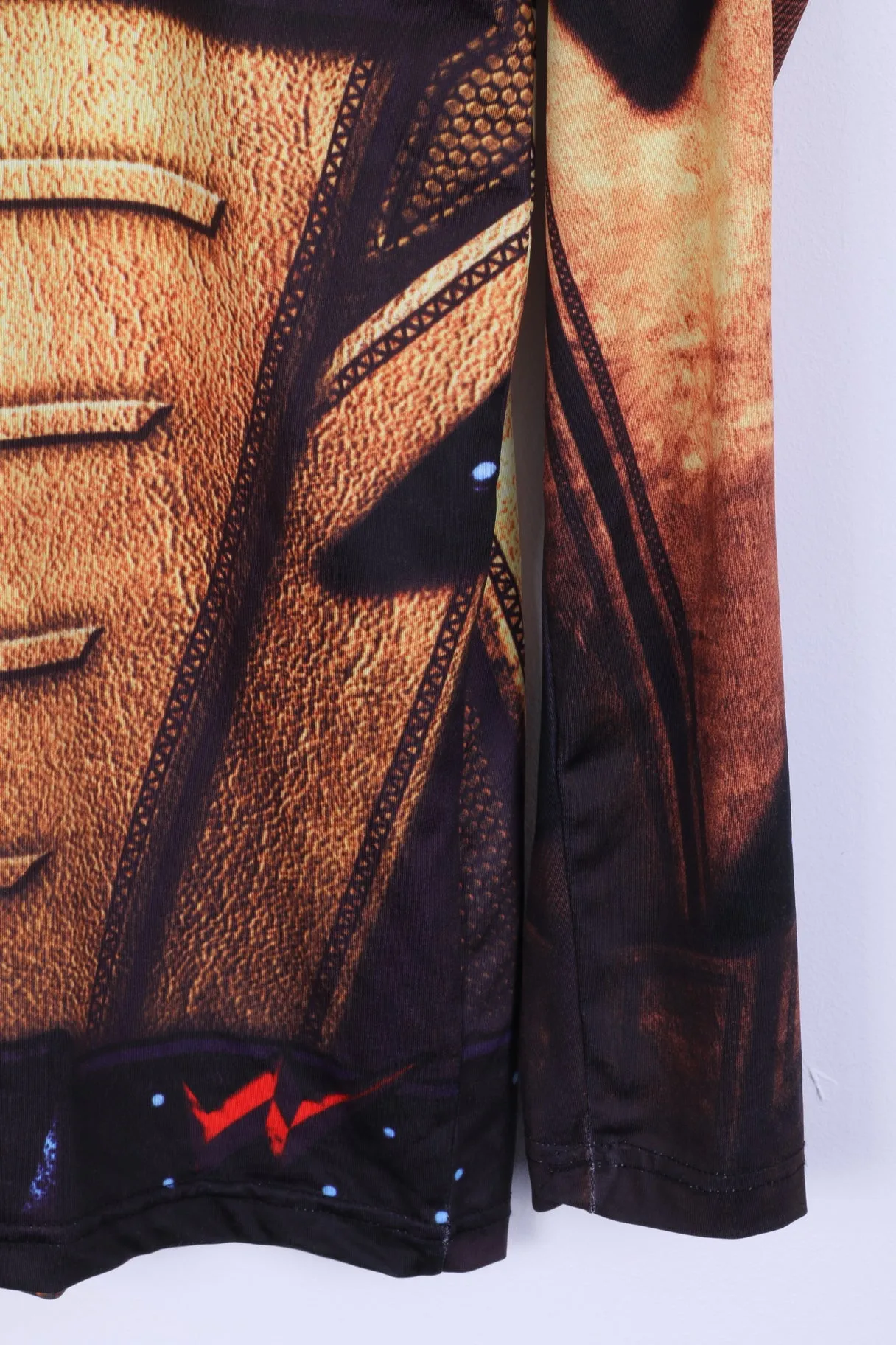 FunCool Mens XXL Shirt Long Sleeve Gold Armor Stretch Super Hero
