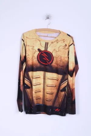 FunCool Mens XXL Shirt Long Sleeve Gold Armor Stretch Super Hero