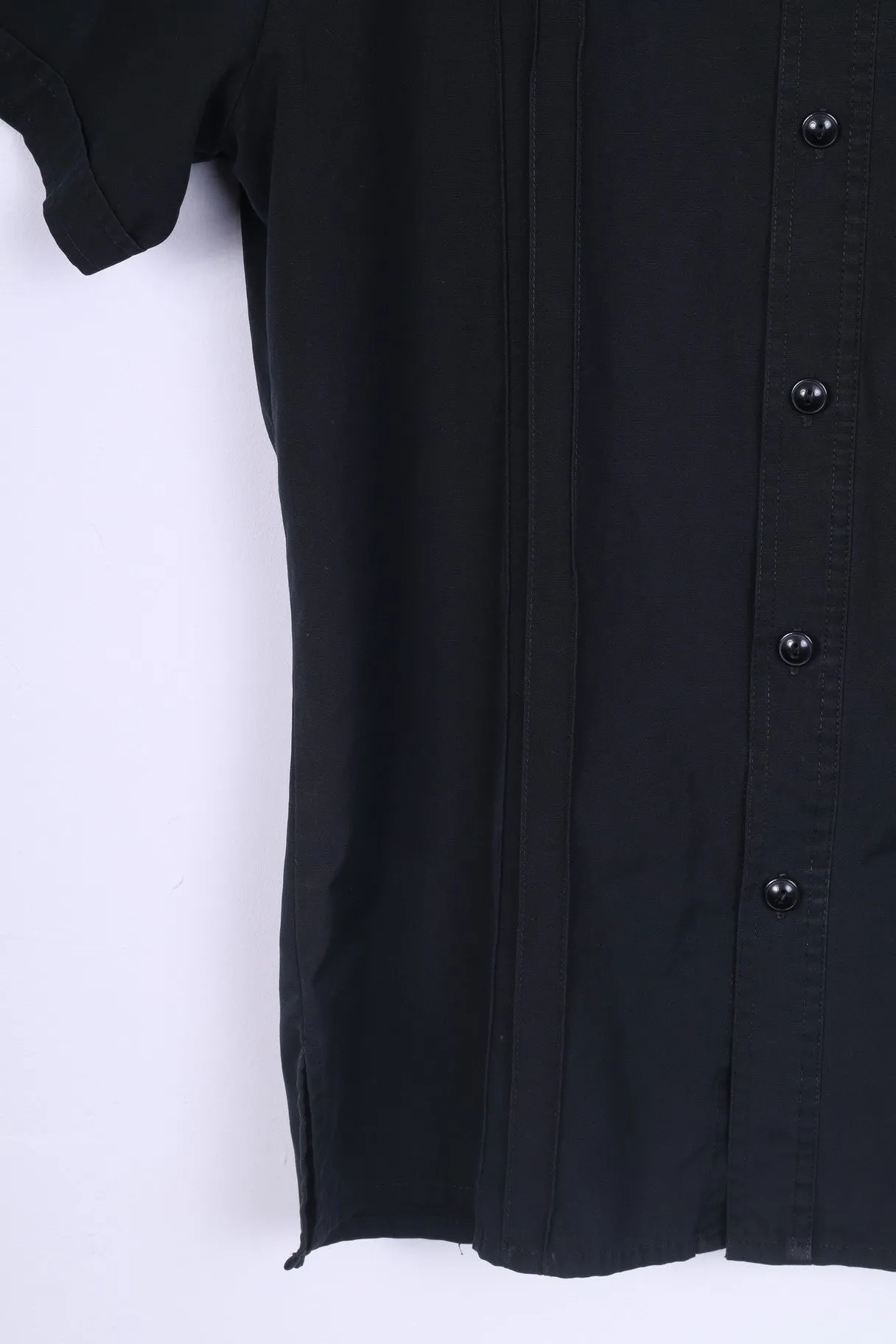 G-Star Mens L Casual Shirt Short Sleeve Black Cotton
