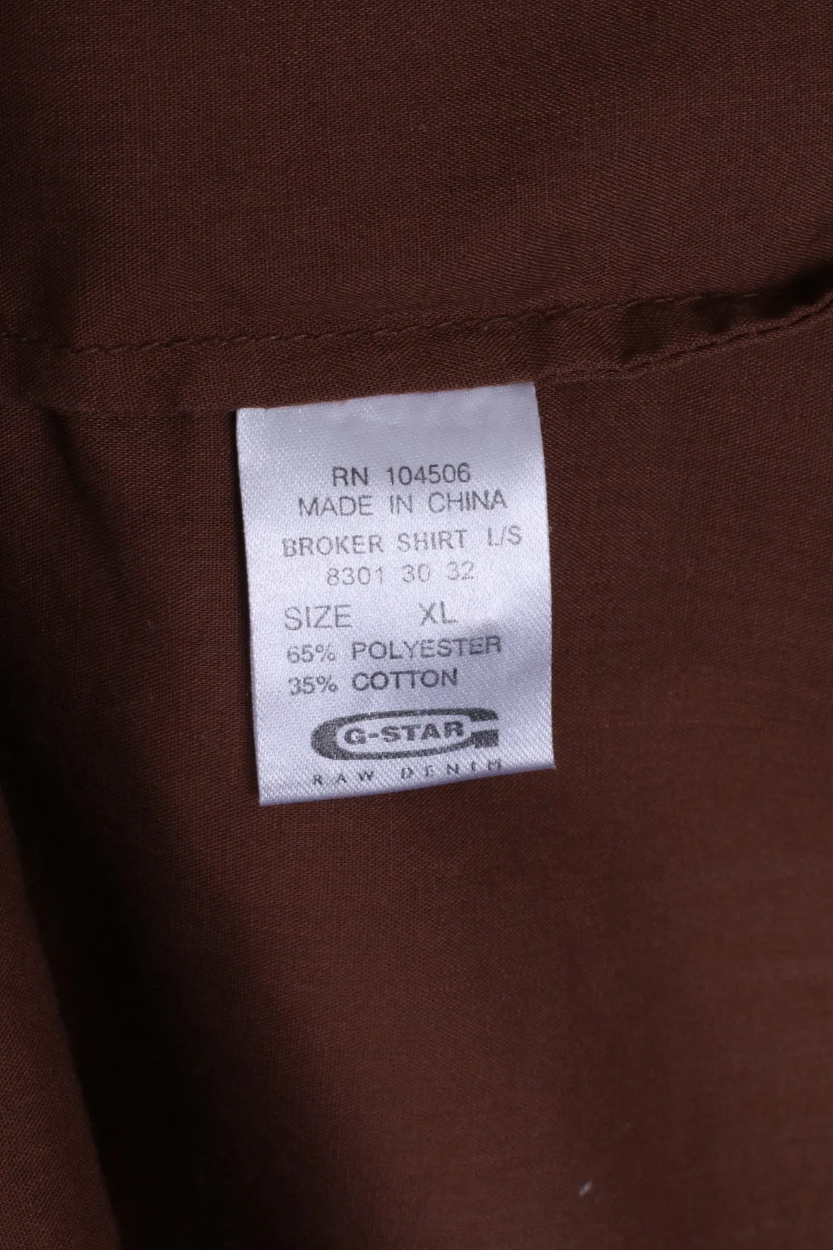 G-Star Mens XL (M) Casual Shirt Brown Long Sleeve