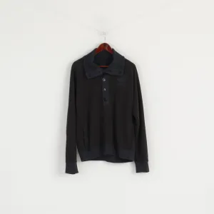 G-STAR RAW Men XL Sweatshirt Navy Cotton CL Philley Turtle Buttoned Neck Top