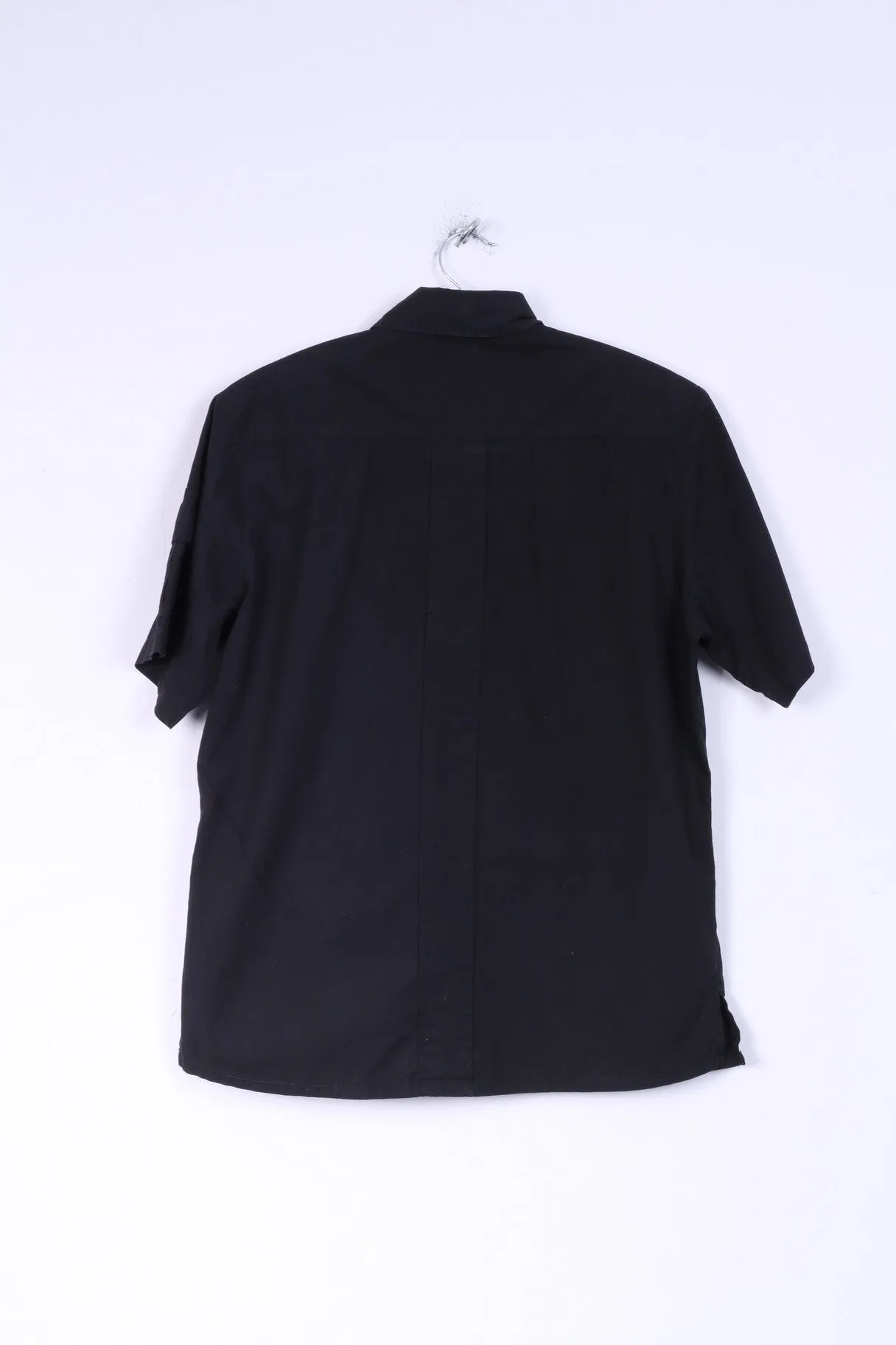 G-STAR RAW Mens L (M) Casual Shirt Cotton Black Big Buttons Two Pockets