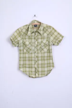 G-Star Raw Mens S Casual Shirt Short Sleeve Green Cotton