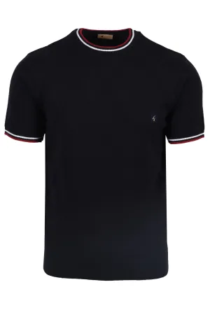 Gabicci Vintage Santino Knitted T Shirt Navy
