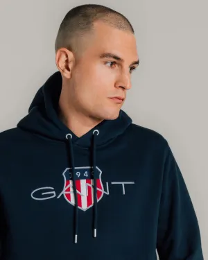 GANT - Shield Hoodie - Evening Blue