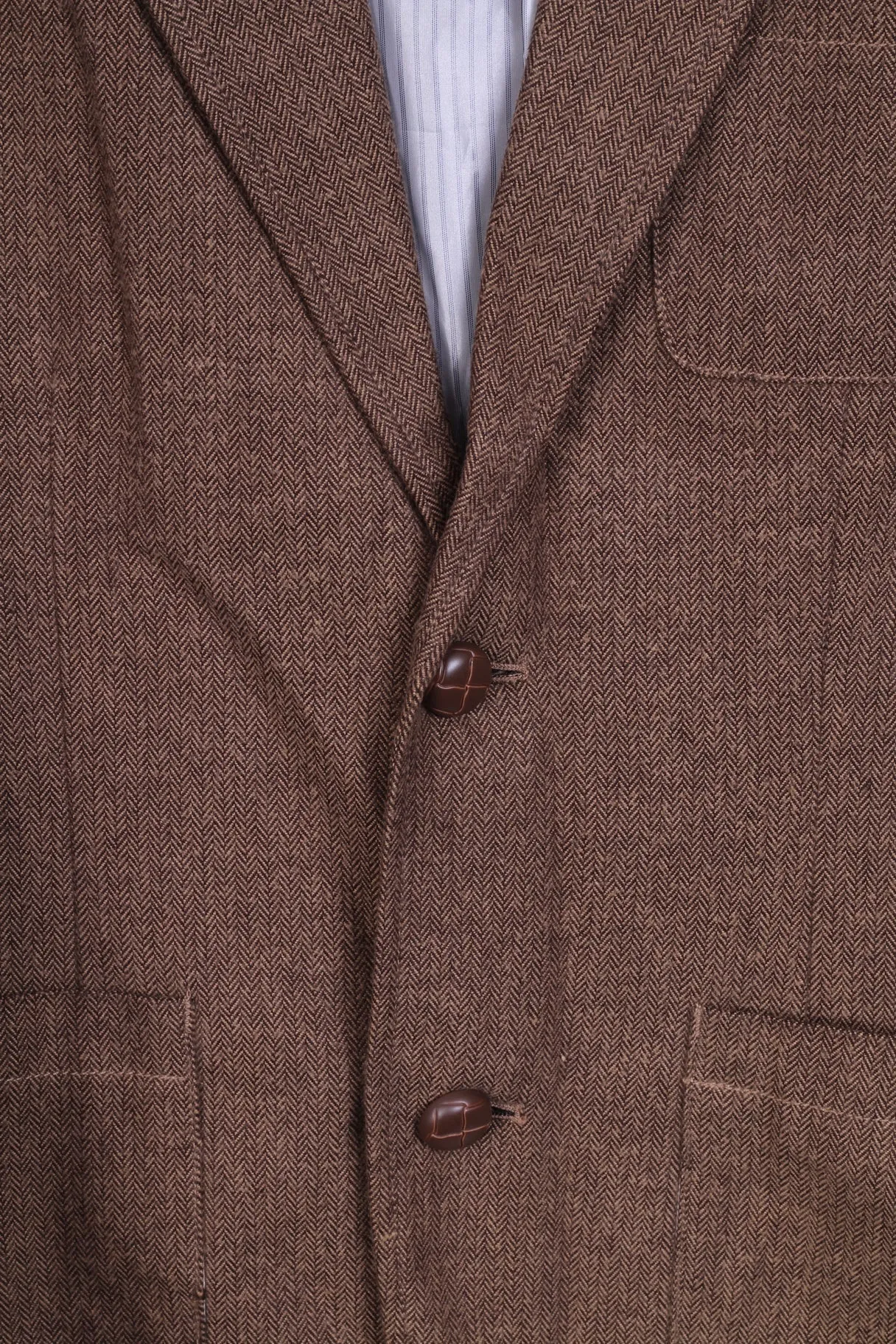 GAP Mens L Jacket Brown Herringbone Cotton Single Breasted Blazer