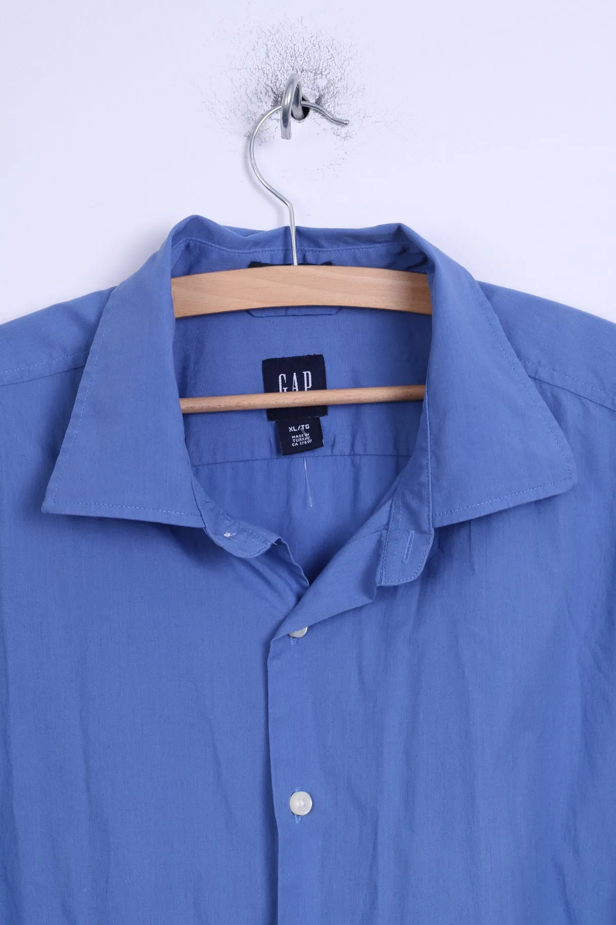 GAP Mens XL Casual Shirt Blue Cotton Stretch Long Sleeve
