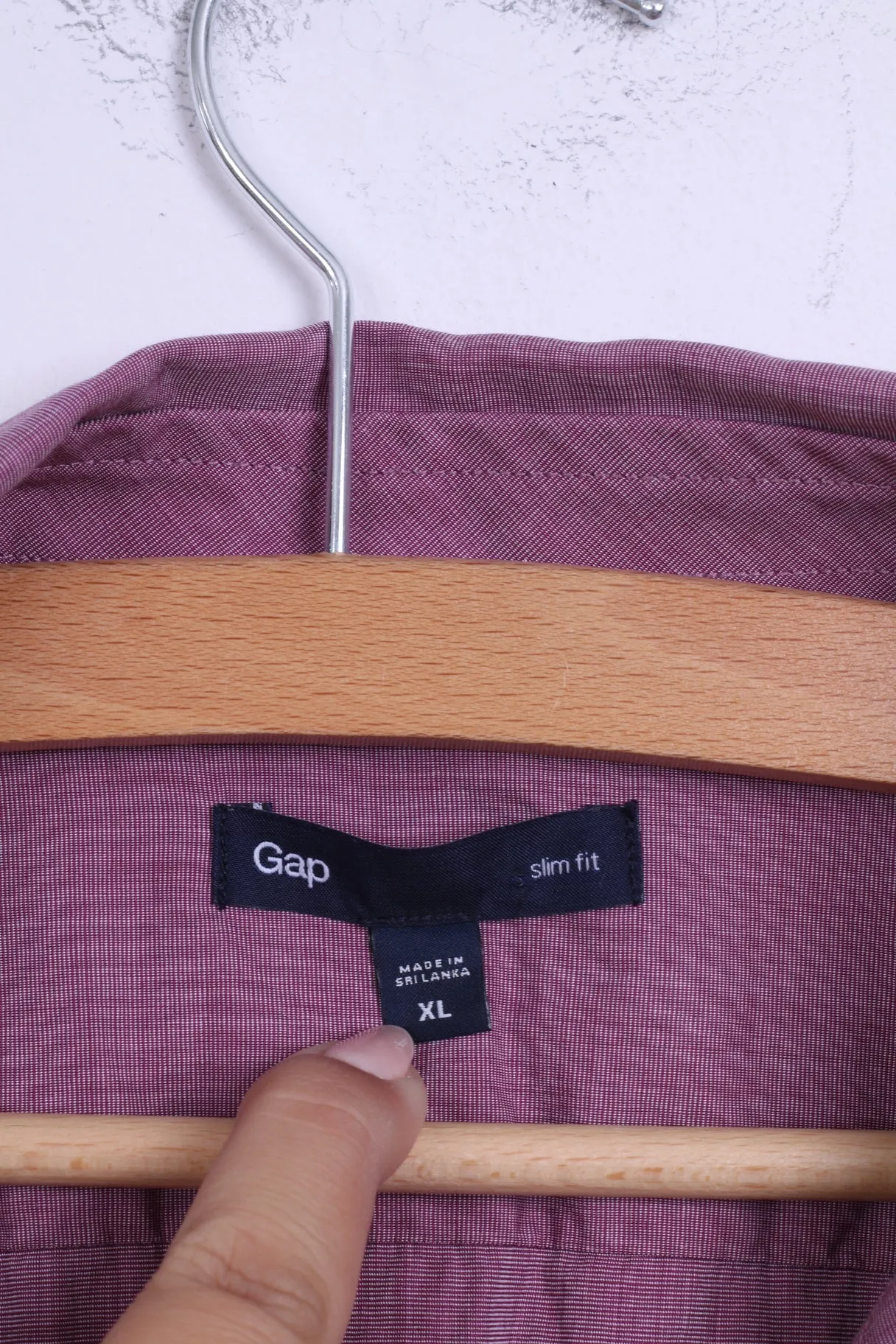 Gap Mens XL Casual Shirt Cotton Violet Slim Fit Long Sleeve