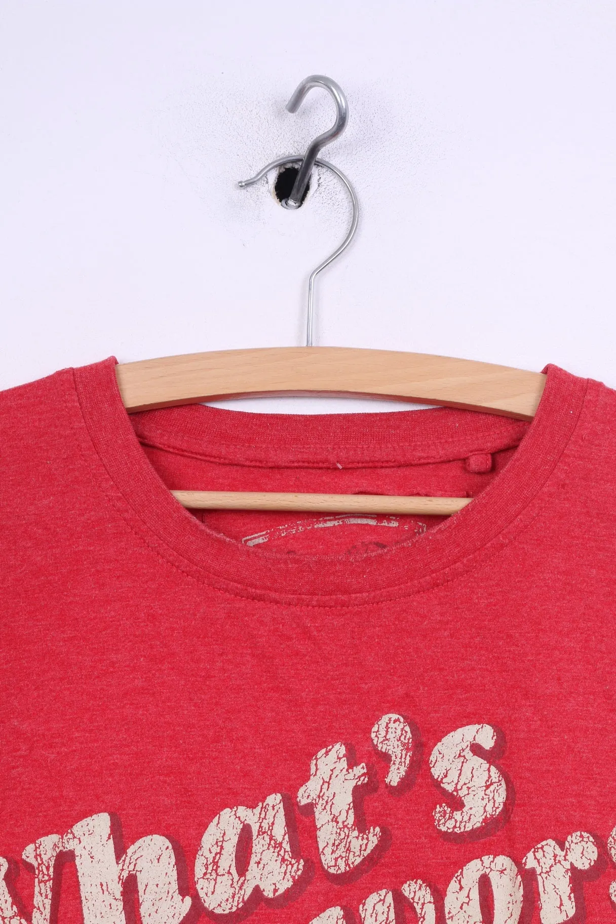 George Mens 2XL T-Shirt Crew Neck Red What's The Worst That Could Happen ? dr Pepper