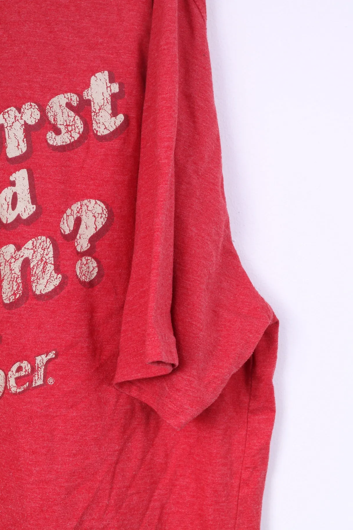 George Mens 2XL T-Shirt Crew Neck Red What's The Worst That Could Happen ? dr Pepper