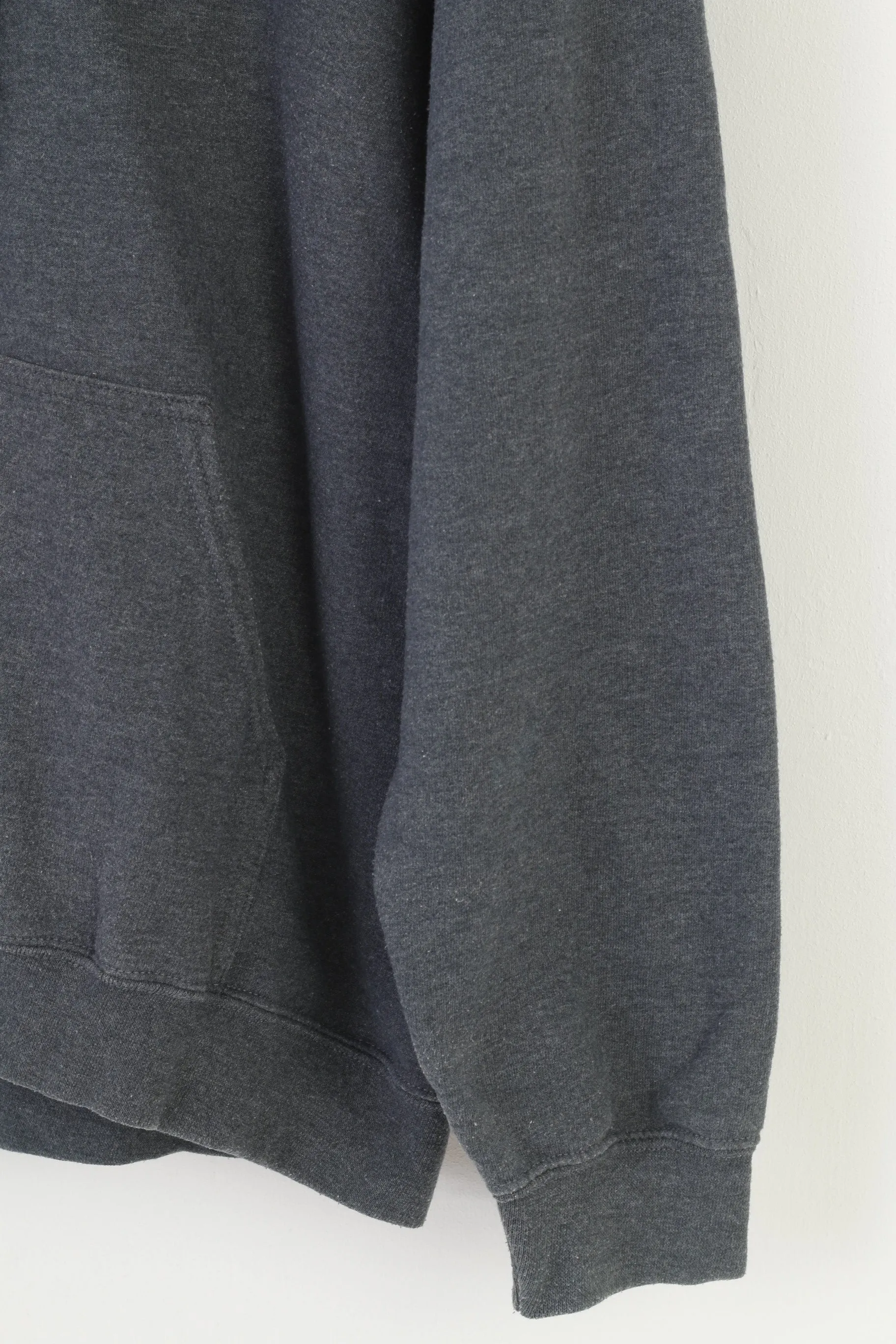 Gildan Heavy Cotton Men M Sweatshirt Hooded Elite Physique Grey Full Zipper Sportswear Top