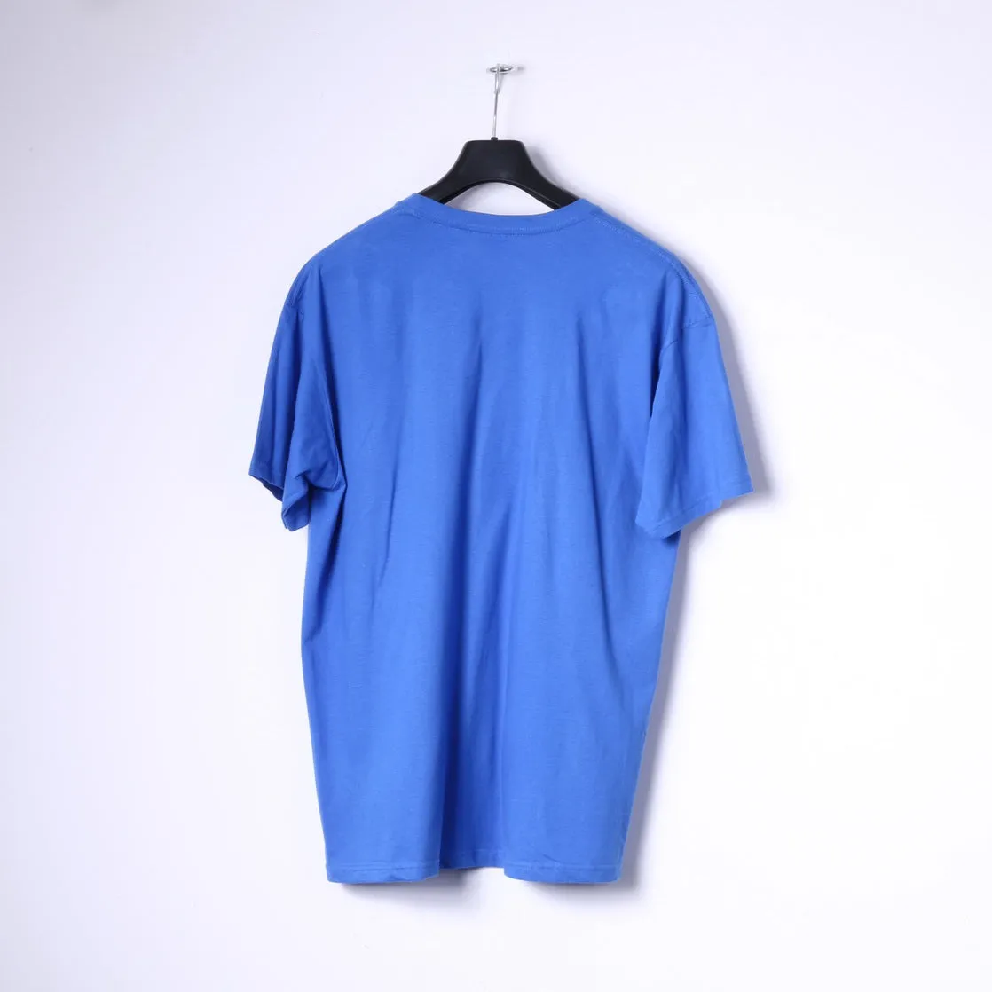 Gildan Mens XL T-Shirt Blue Cotton Classic Graphic Tee Crew Neck Top