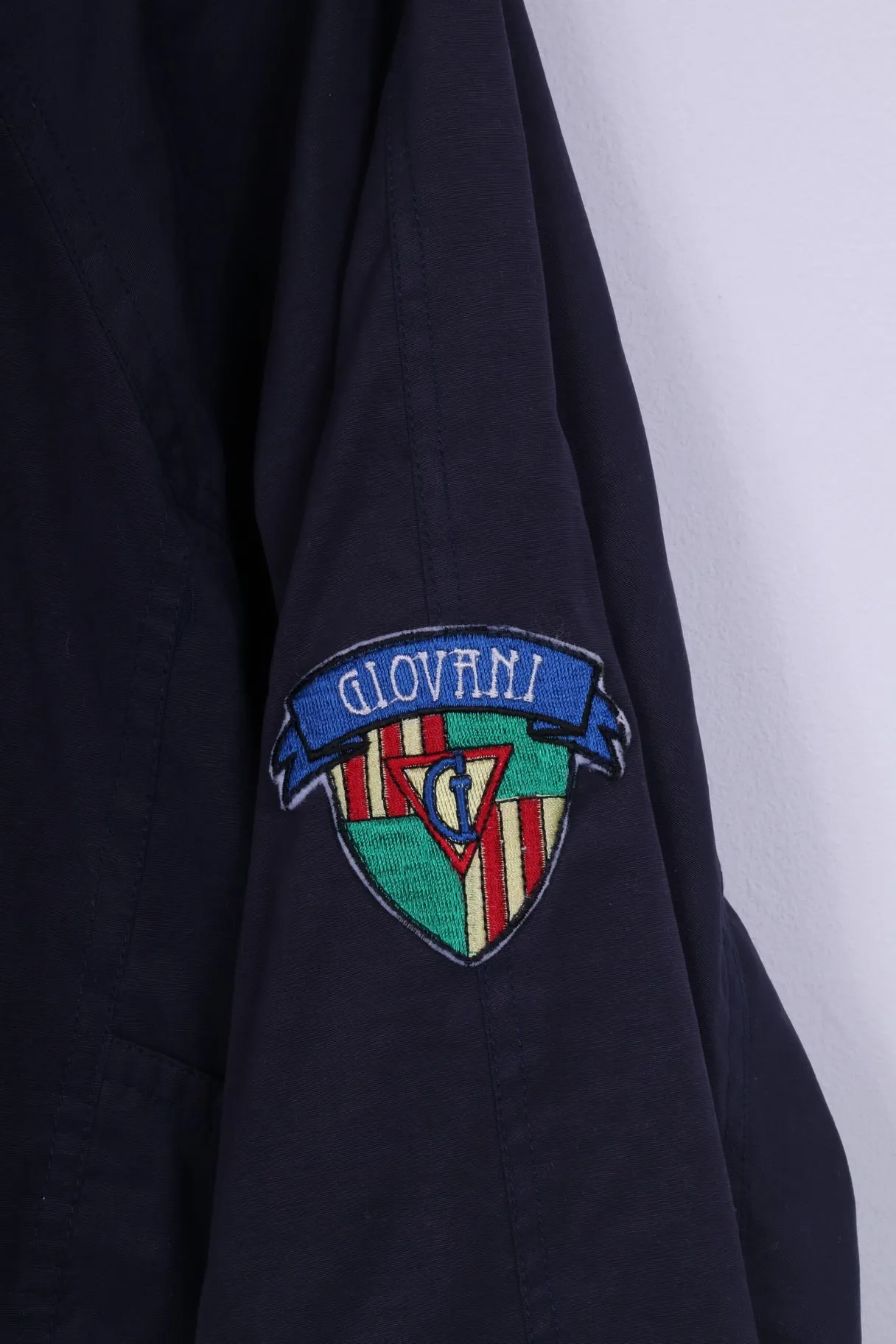 Giovanni Fashion Mens L Jacket Lightweight Cotton Navy Full Zipper Pocket Vintage