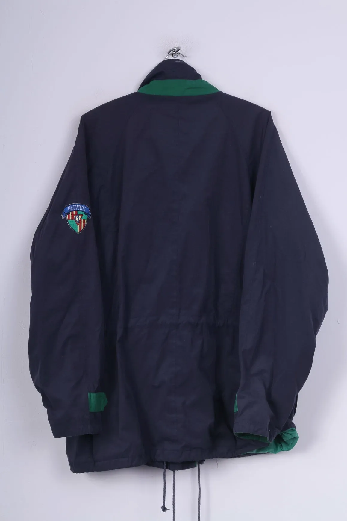 Giovanni Fashion Mens L Jacket Lightweight Cotton Navy Full Zipper Pocket Vintage