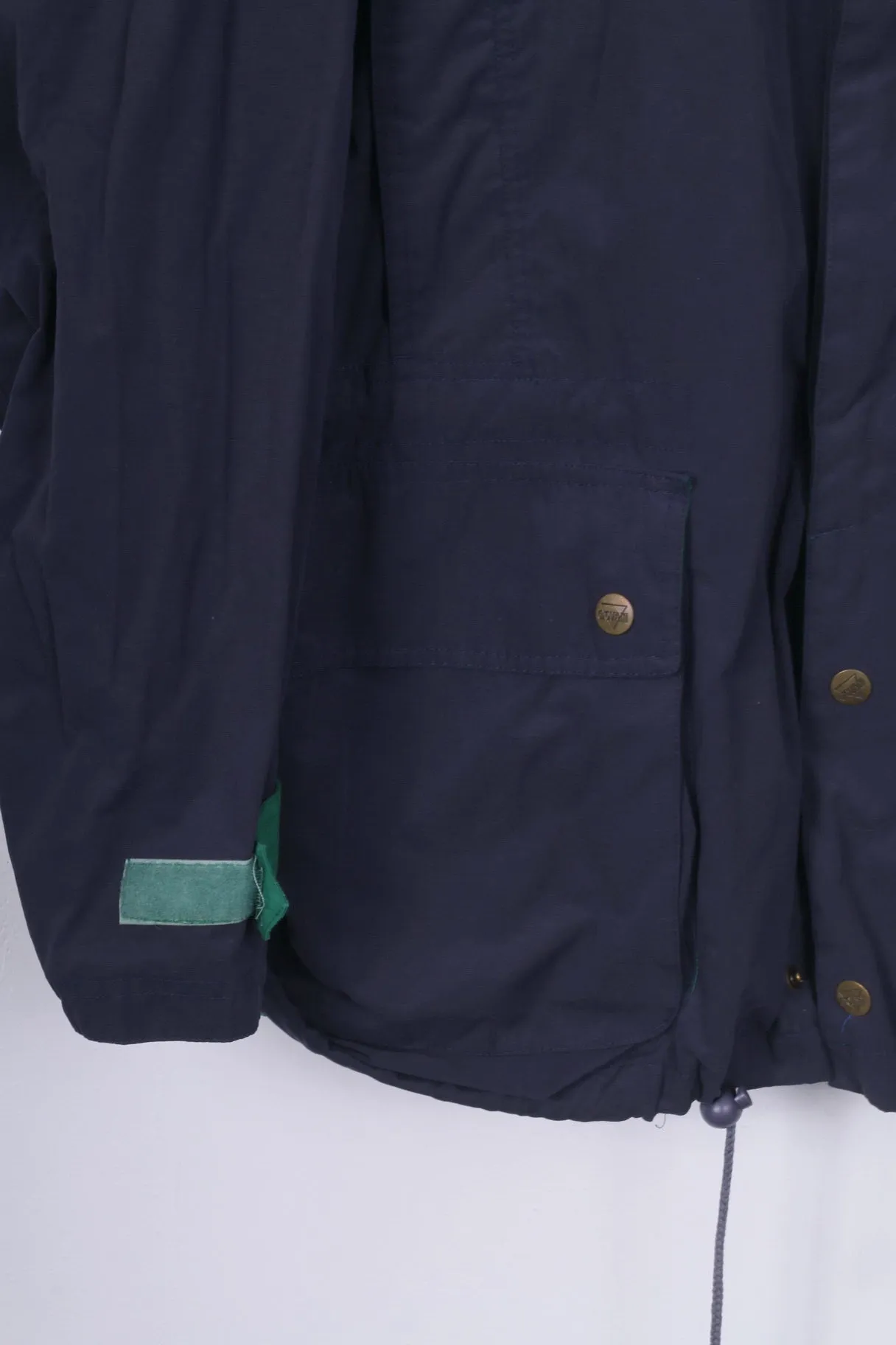Giovanni Fashion Mens L Jacket Lightweight Cotton Navy Full Zipper Pocket Vintage